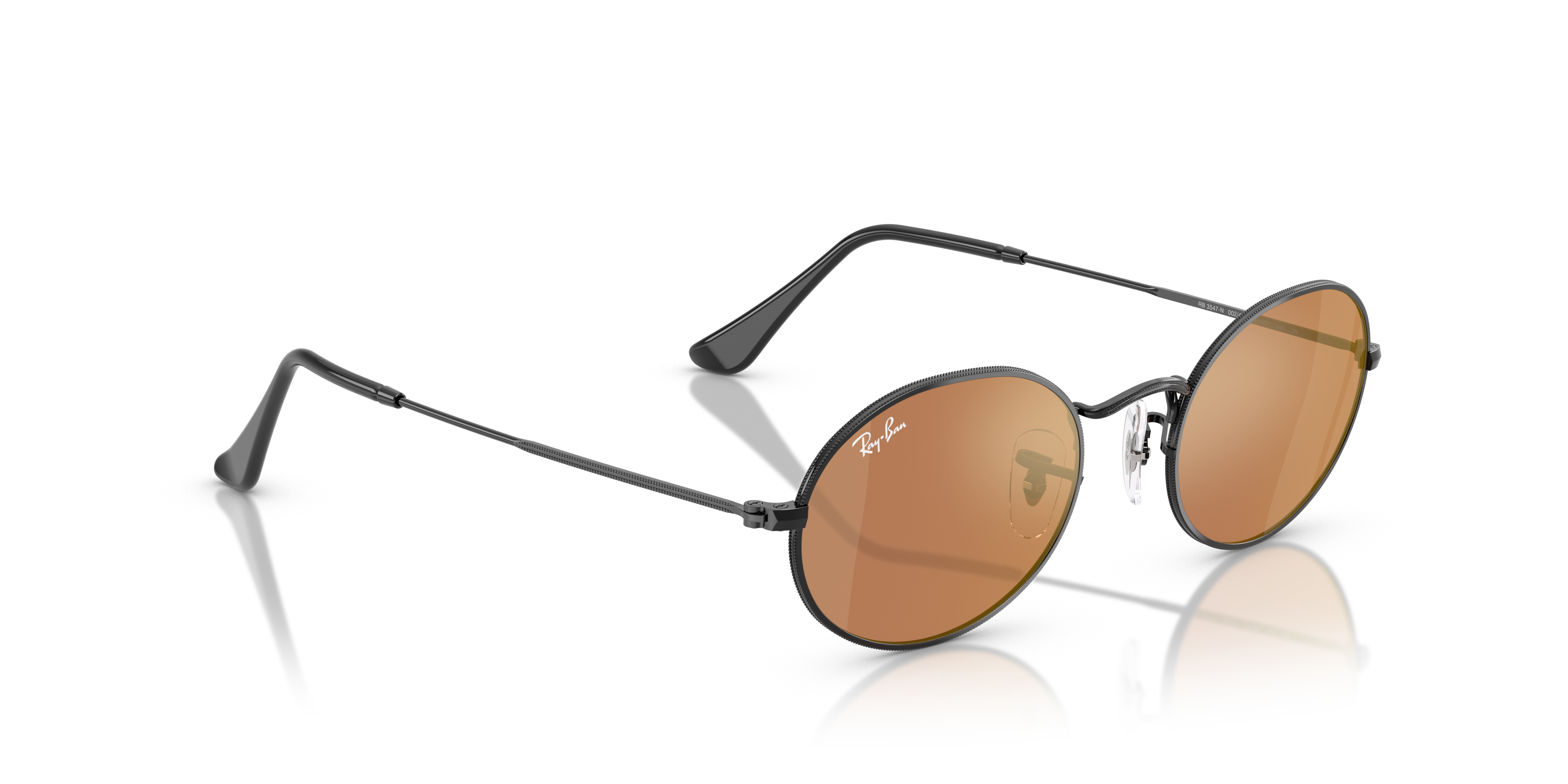 UNISEX SUNGLASSES RAY-BAN RB 3547N OVAL 001 GOLD CALIBER 48 