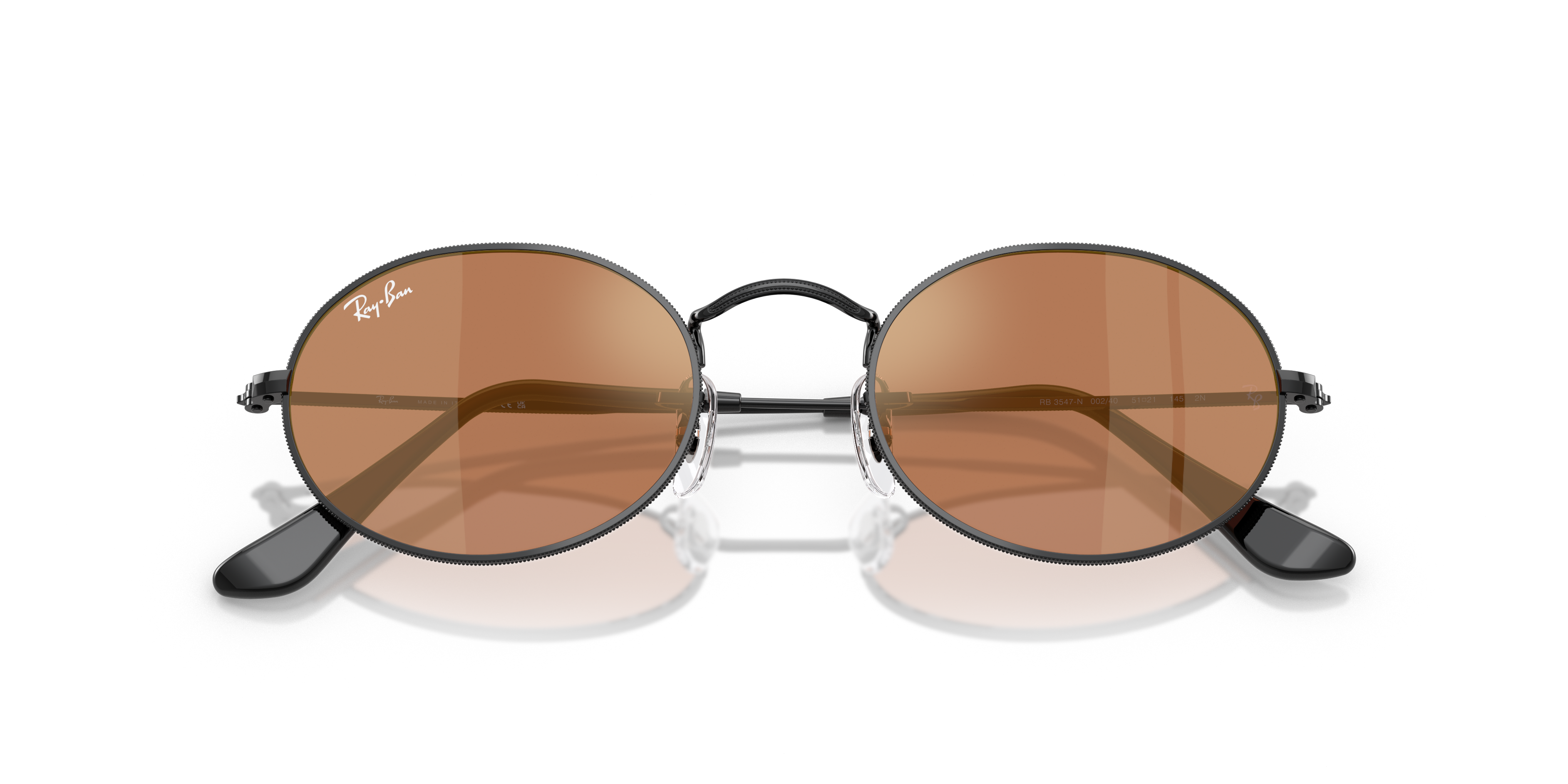 UNISEX SUNGLASSES RAY-BAN RB 3547N OVAL 001 GOLD CALIBER 48 