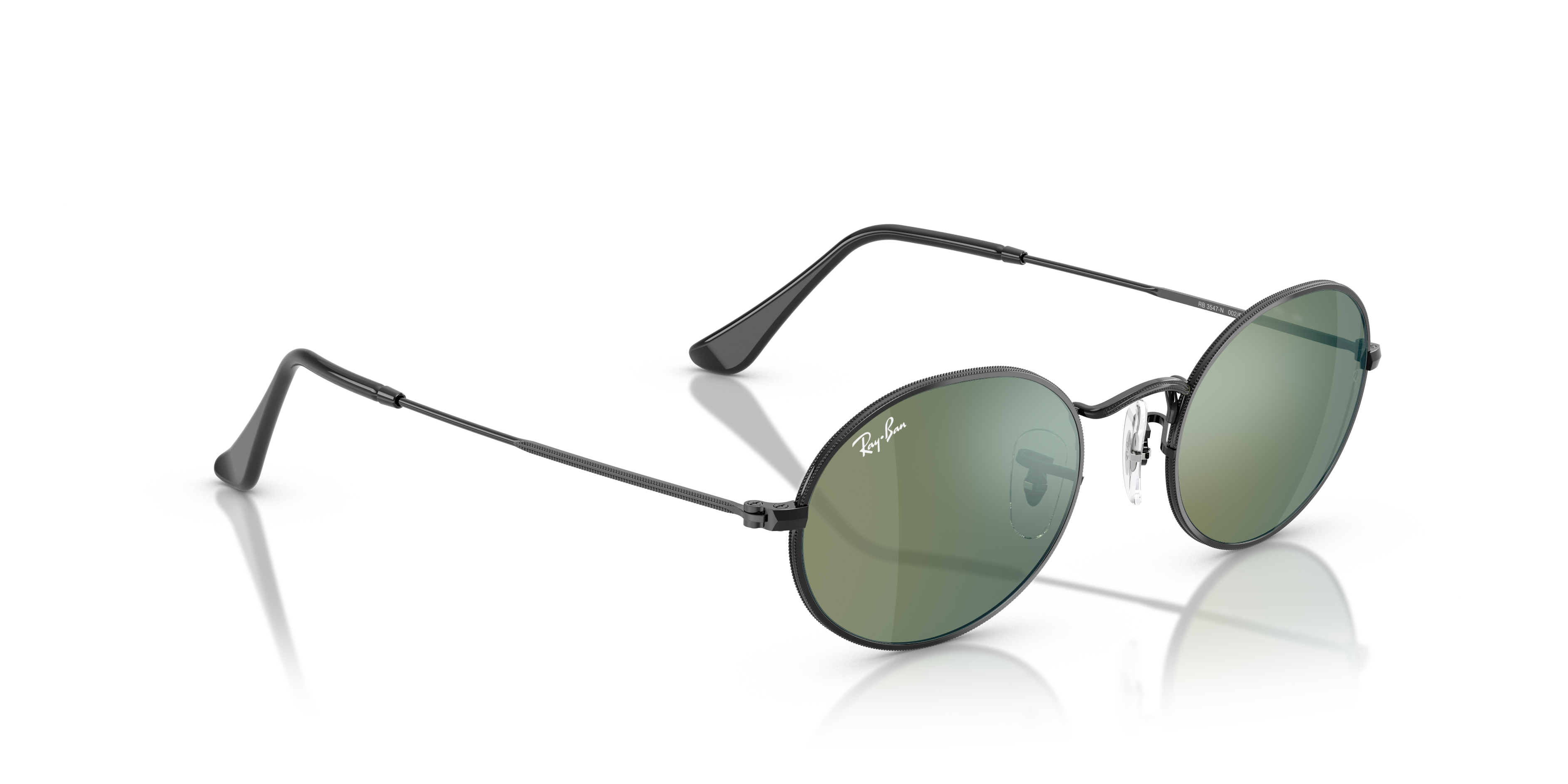 UNISEX SUNGLASSES RAY-BAN RB 3547N OVAL 001 GOLD CALIBER 48 