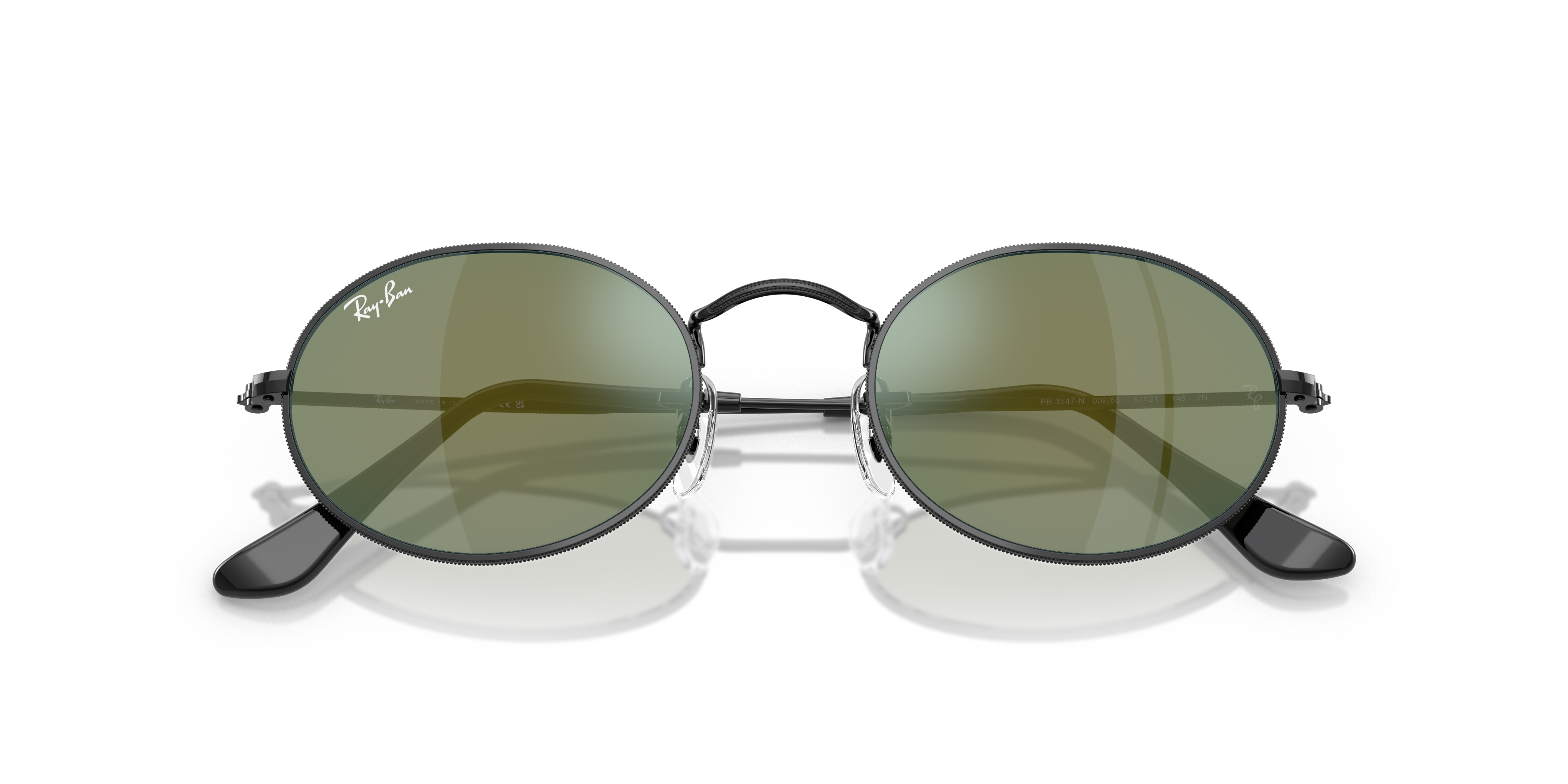 UNISEX SUNGLASSES RAY-BAN RB 3547N OVAL 001 GOLD CALIBER 48 