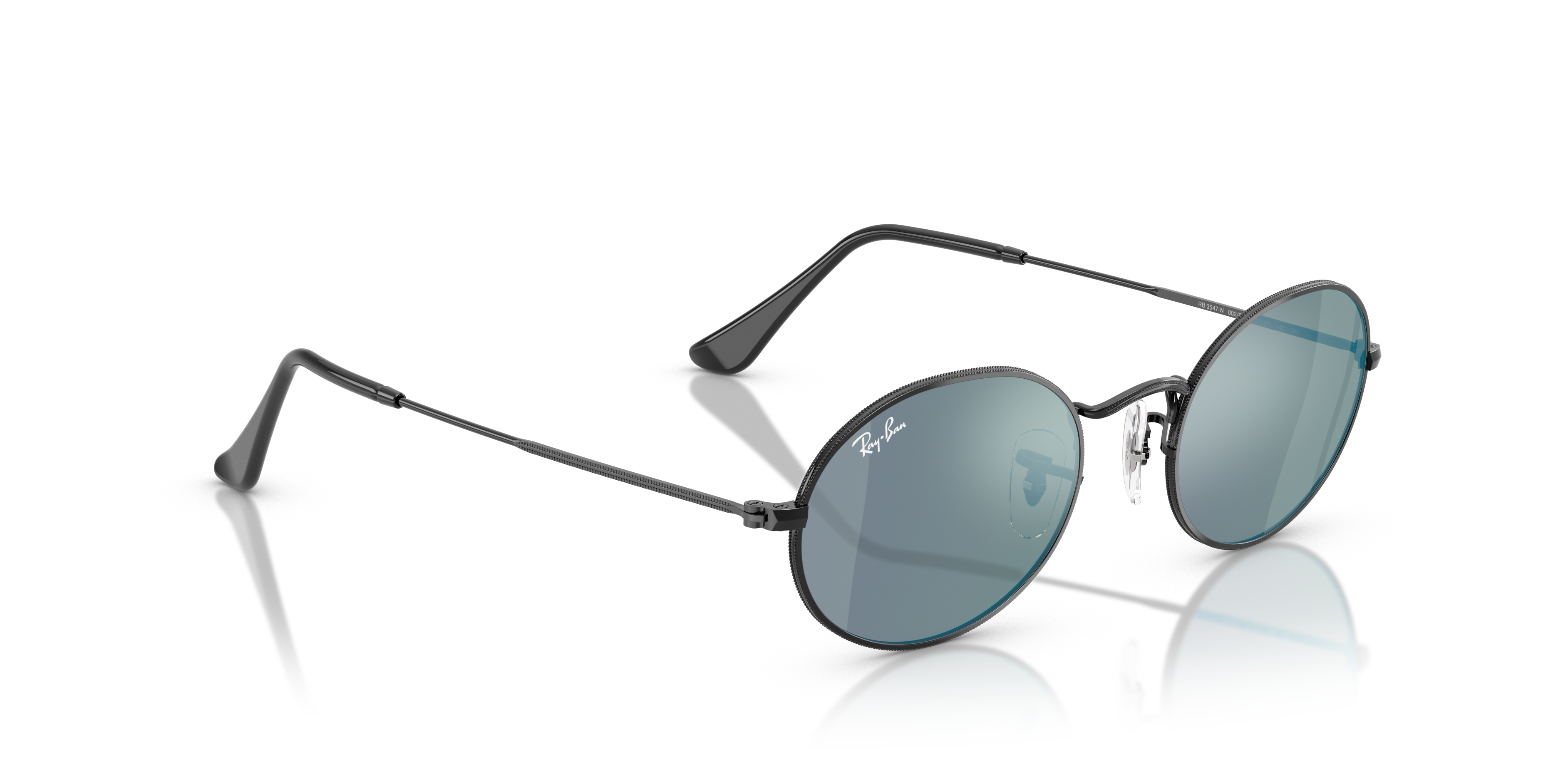 UNISEX SUNGLASSES RAY-BAN RB 3547N OVAL 001 GOLD CALIBER 48 