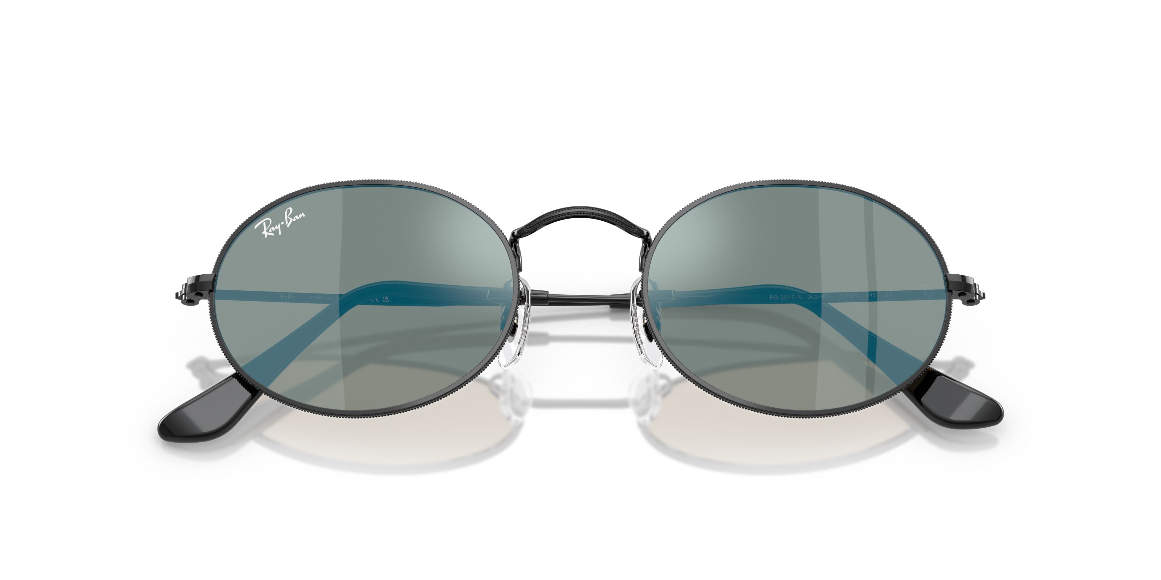 UNISEX SUNGLASSES RAY-BAN RB 3547N OVAL 001 GOLD CALIBER 48 