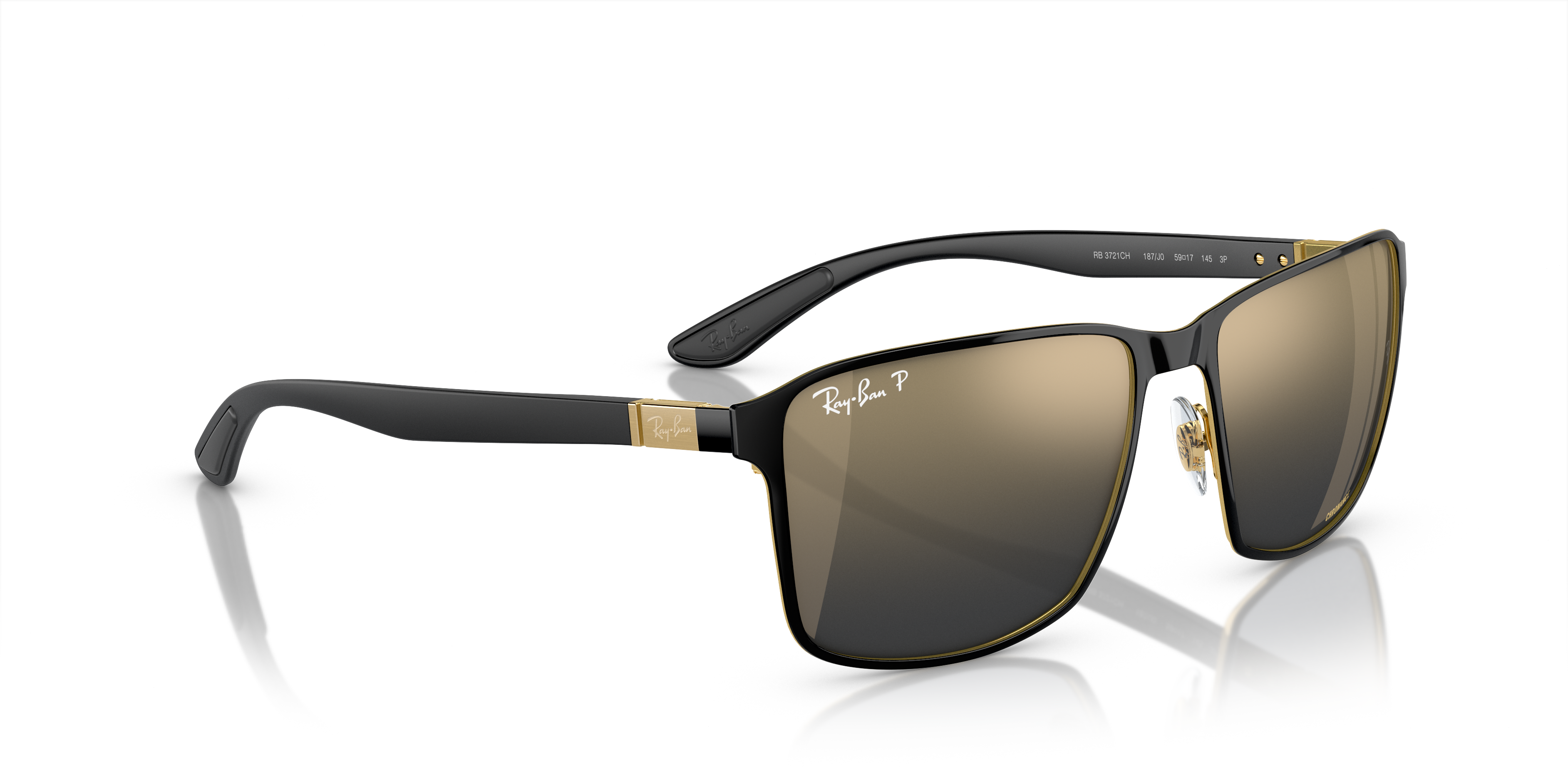 RAY-BAN RB 3721CH - 186/5J BLACK ON BLACK | UNISEX SUNGLASSES 