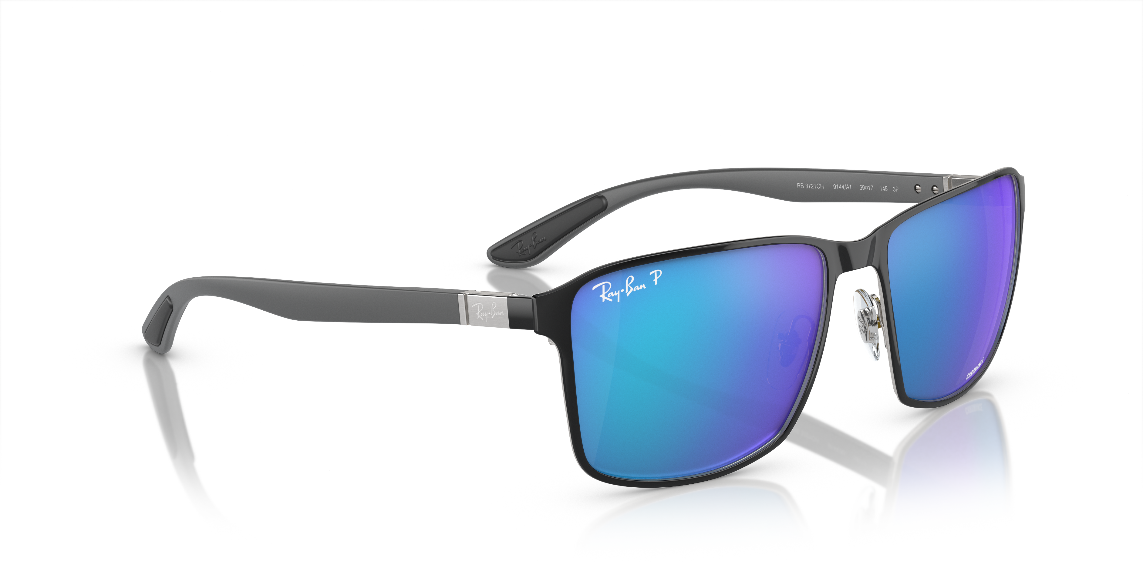 RAY-BAN RB 3721CH - 186/5J BLACK ON BLACK | UNISEX SUNGLASSES 