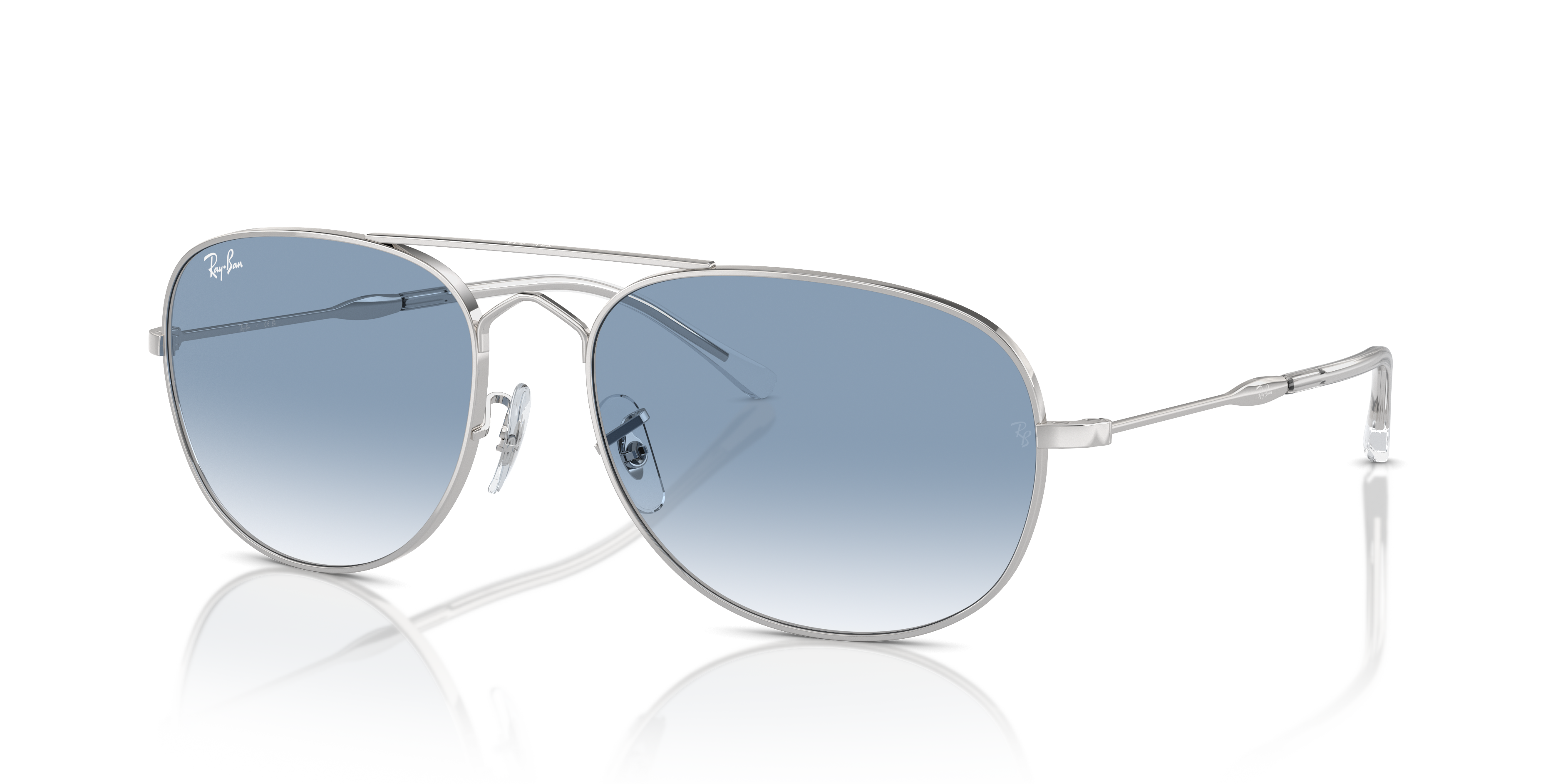 Occhiali da sole Ray-Ban Bain Bridge 0RB3735 Arista Gold con montatura metallica dorata e lenti verdi, visti frontalmente