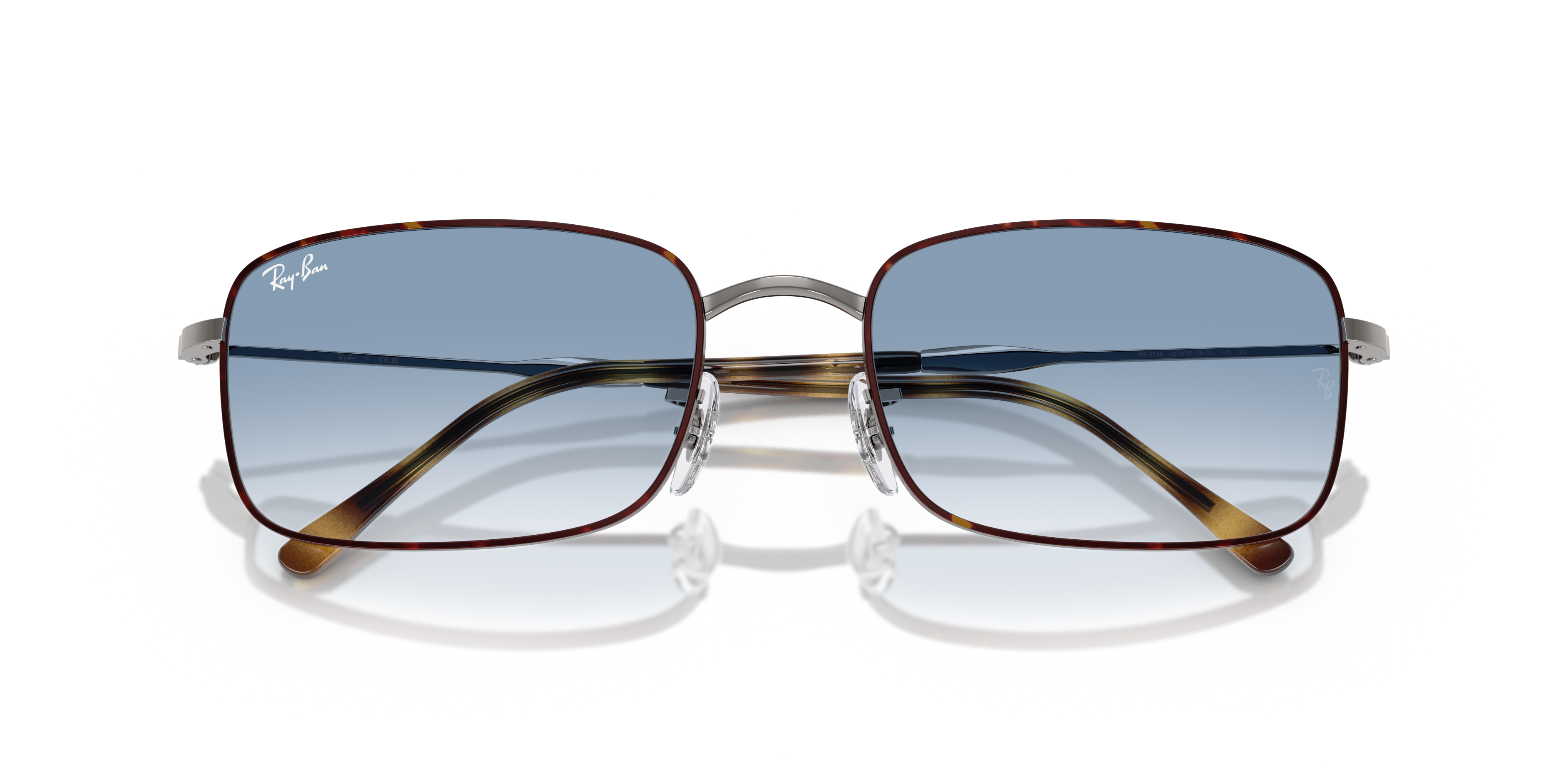 Occhiali da sole Ray-Ban RB3746 Arista Gold unisex, con montatura in metallo dorato e lenti verdi classiche, su sfondo chiaro