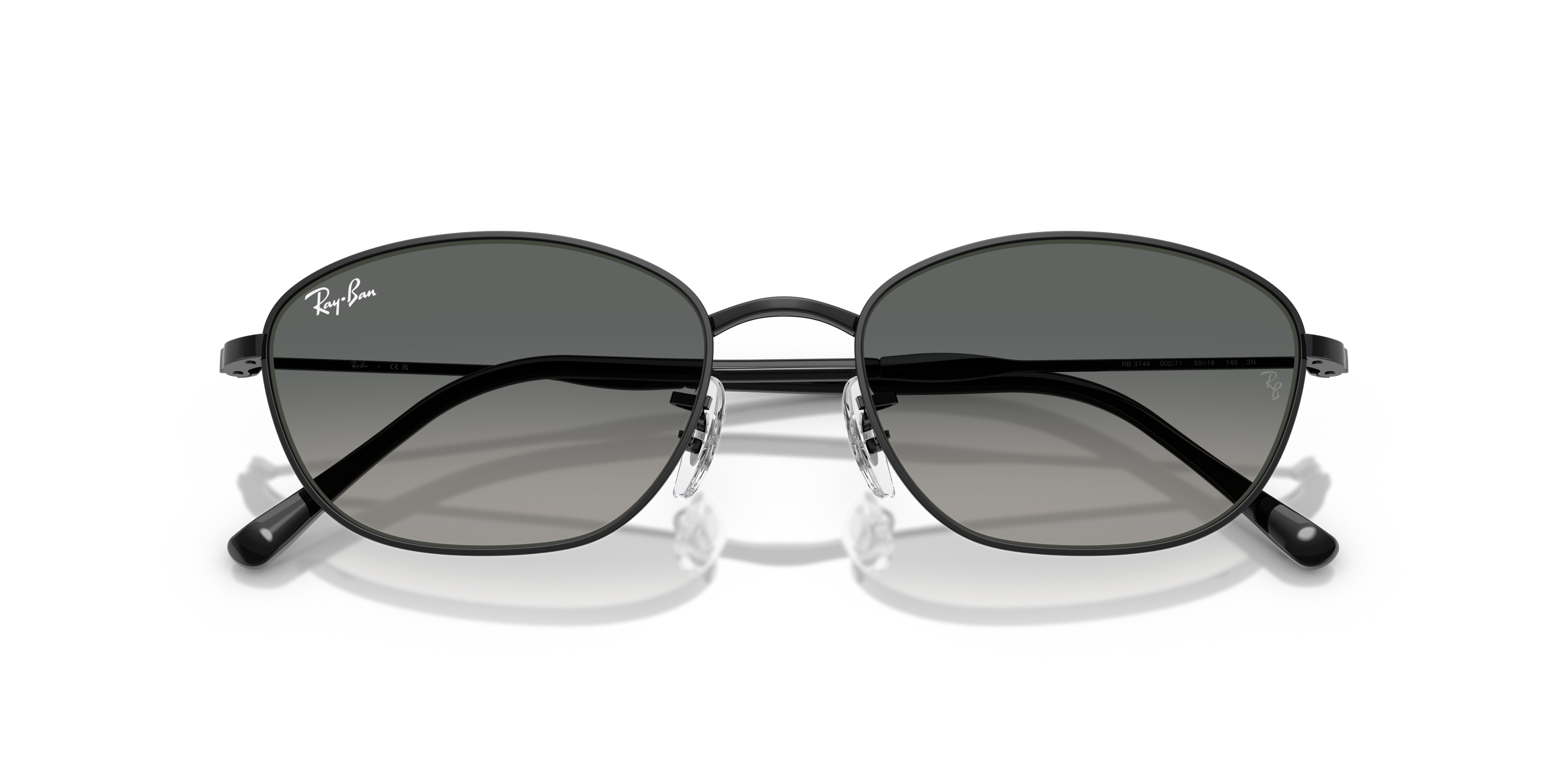 Occhiali da sole Ray-Ban donna modello RB3749 con montatura Arista Gold e lenti scure su sfondo chiaro.