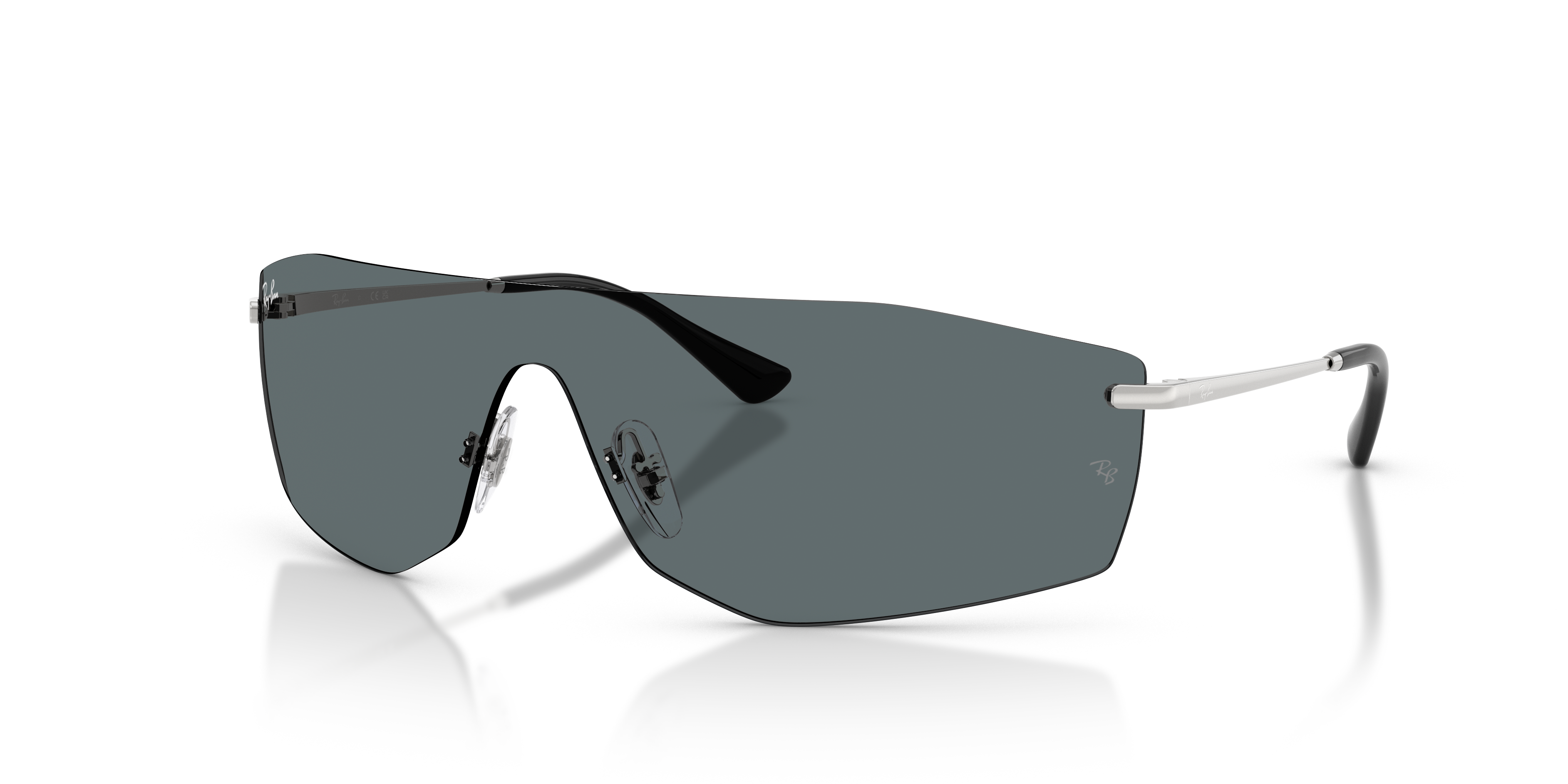 Occhiali da sole Ray-Ban RB3781 Alix Bio-Based Silver unisex, montatura in bio-acetato argento e lenti grigie con custodia.