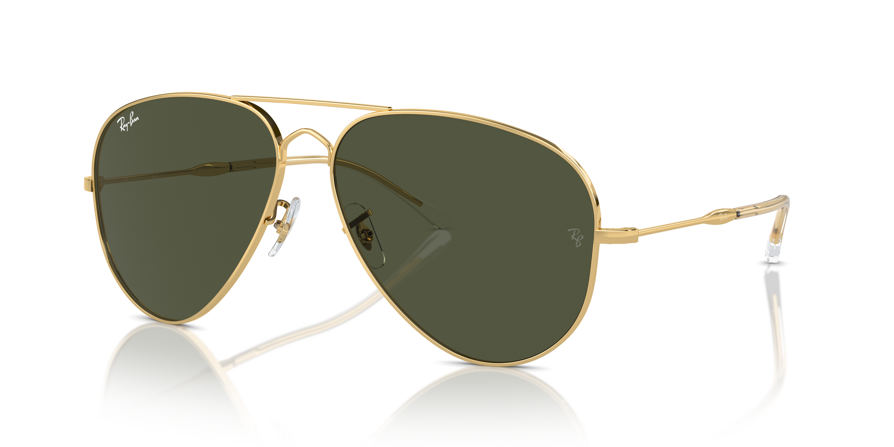 Occhiali da sole Ray-Ban Old Aviator 0RB3825 in colore Arista Gold, con montatura sottile in metallo dorato e lenti scure, ad