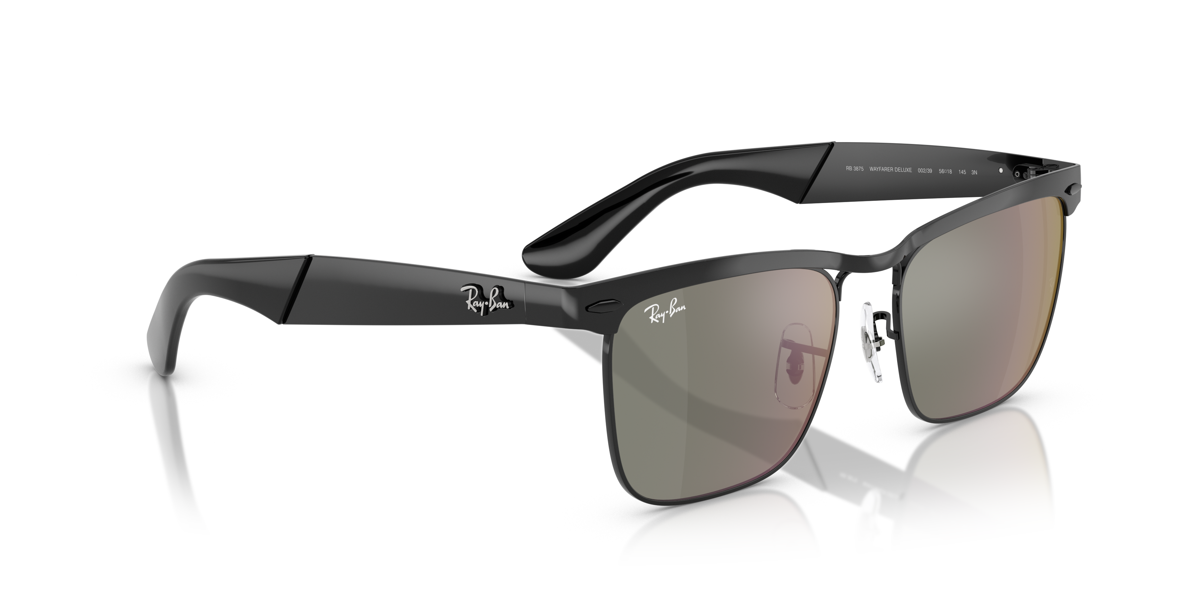 Occhiali da Sole Ray-Ban Wayfarer Deluxe Neri 0RB3875 Originali