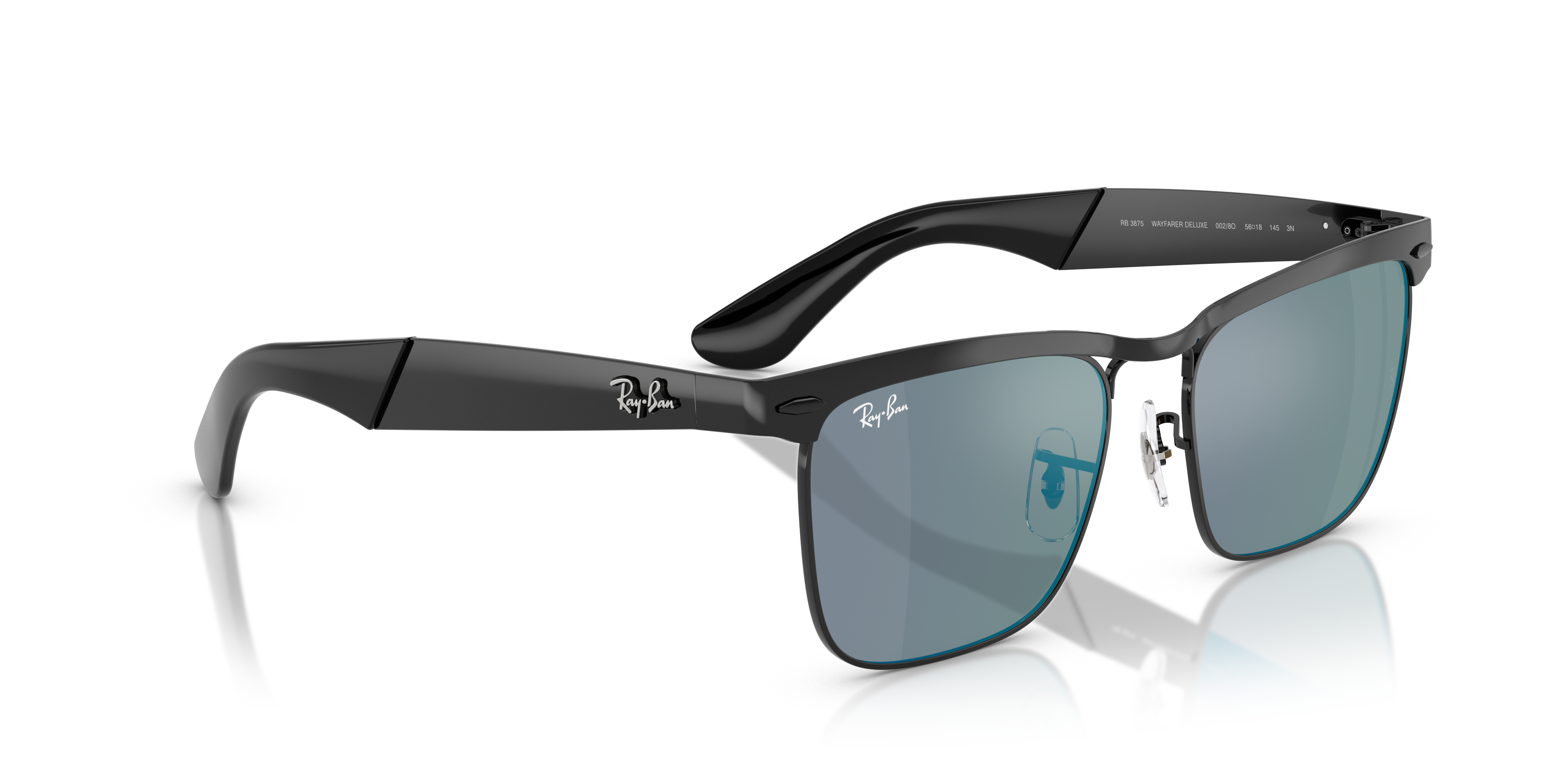 Occhiali da Sole Ray-Ban Wayfarer Deluxe Neri 0RB3875 Originali
