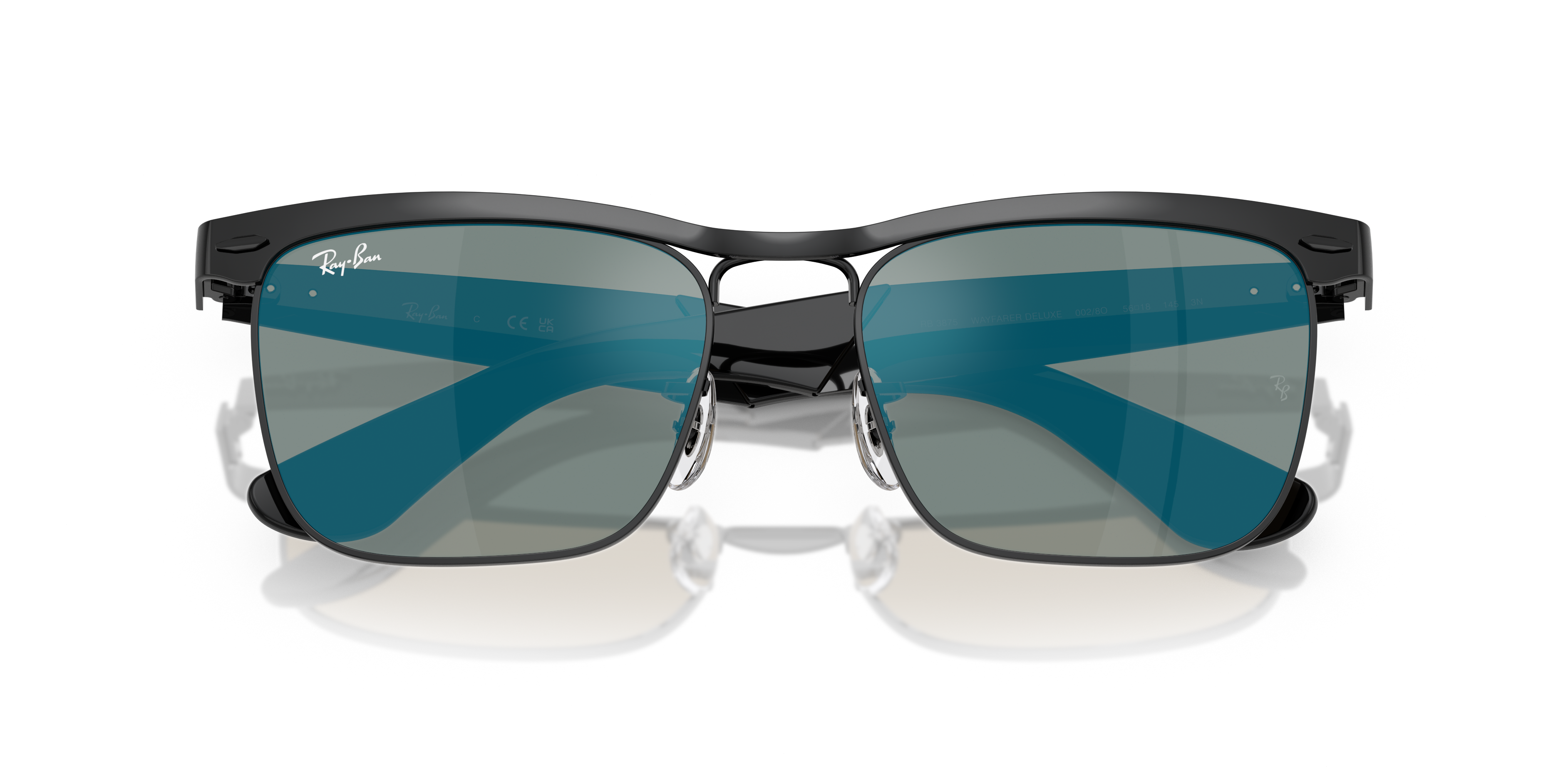Occhiali da Sole Ray-Ban Wayfarer Deluxe Neri 0RB3875 Originali