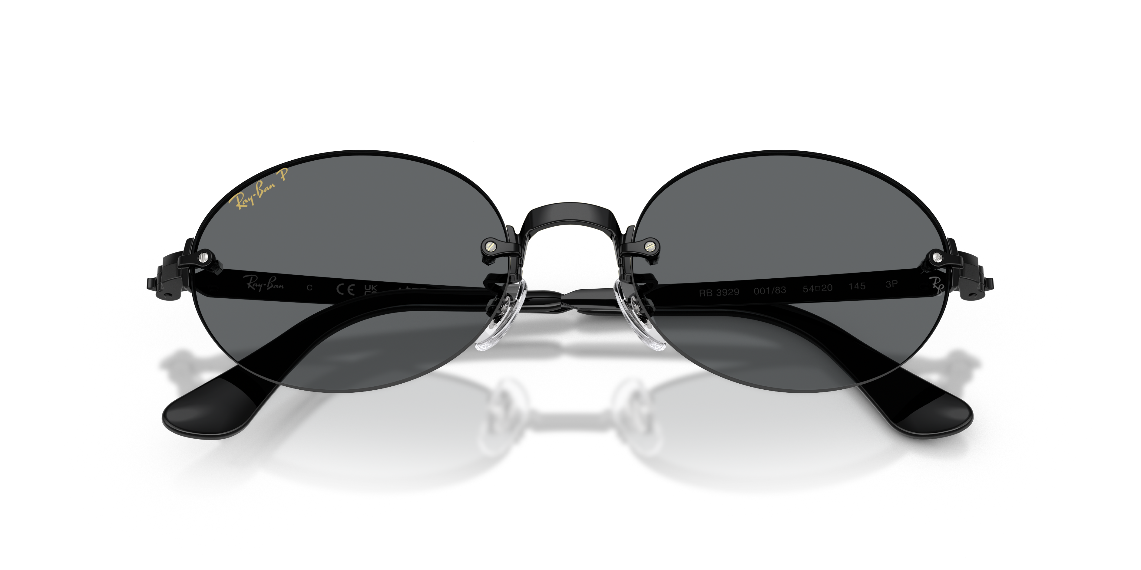 Occhiali da sole Ray-Ban RB3929 By A$AP Rocky Arista Gold con montatura dorata e lenti scure, mostrati frontalmente.