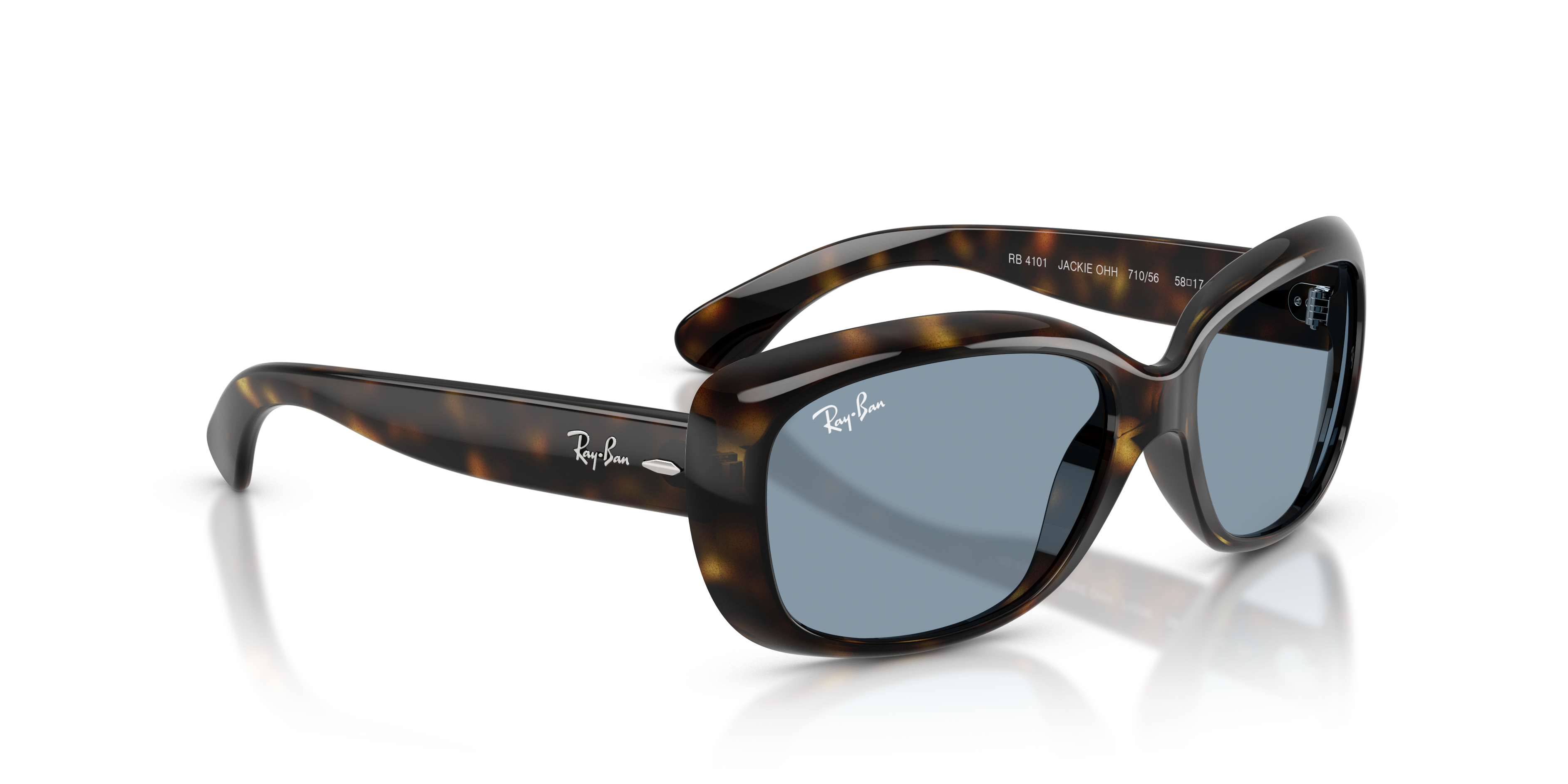 WOMEN'S SUNGLASSES RAY-BAN RB 4101 JACKIE OHH 601 BLACK 
