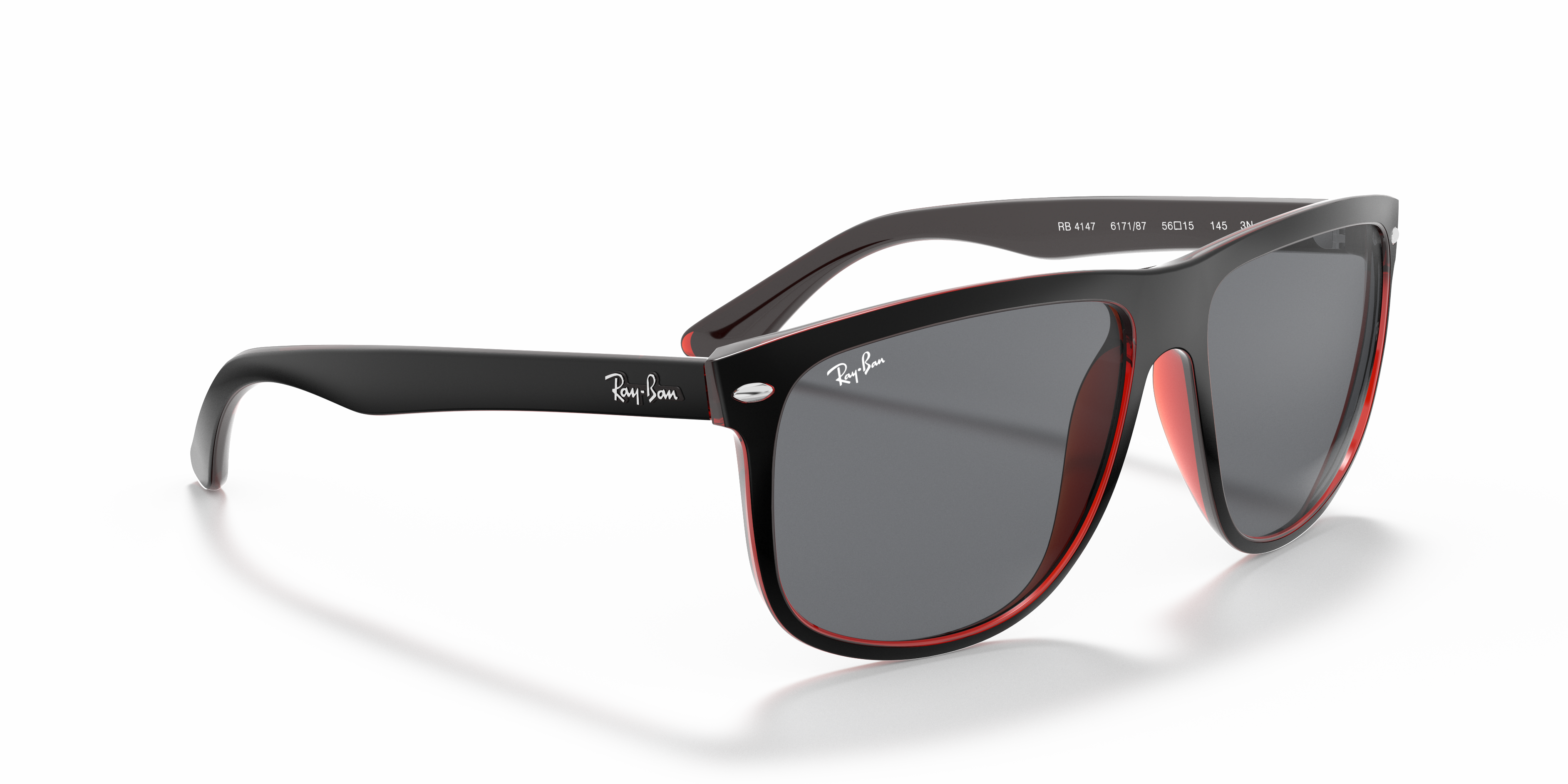 MEN'S SUNGLASSES RAY-BAN RB 4147 RB4147 617187 TOP MAT BLACK ON RED TRASP SIZE 56 