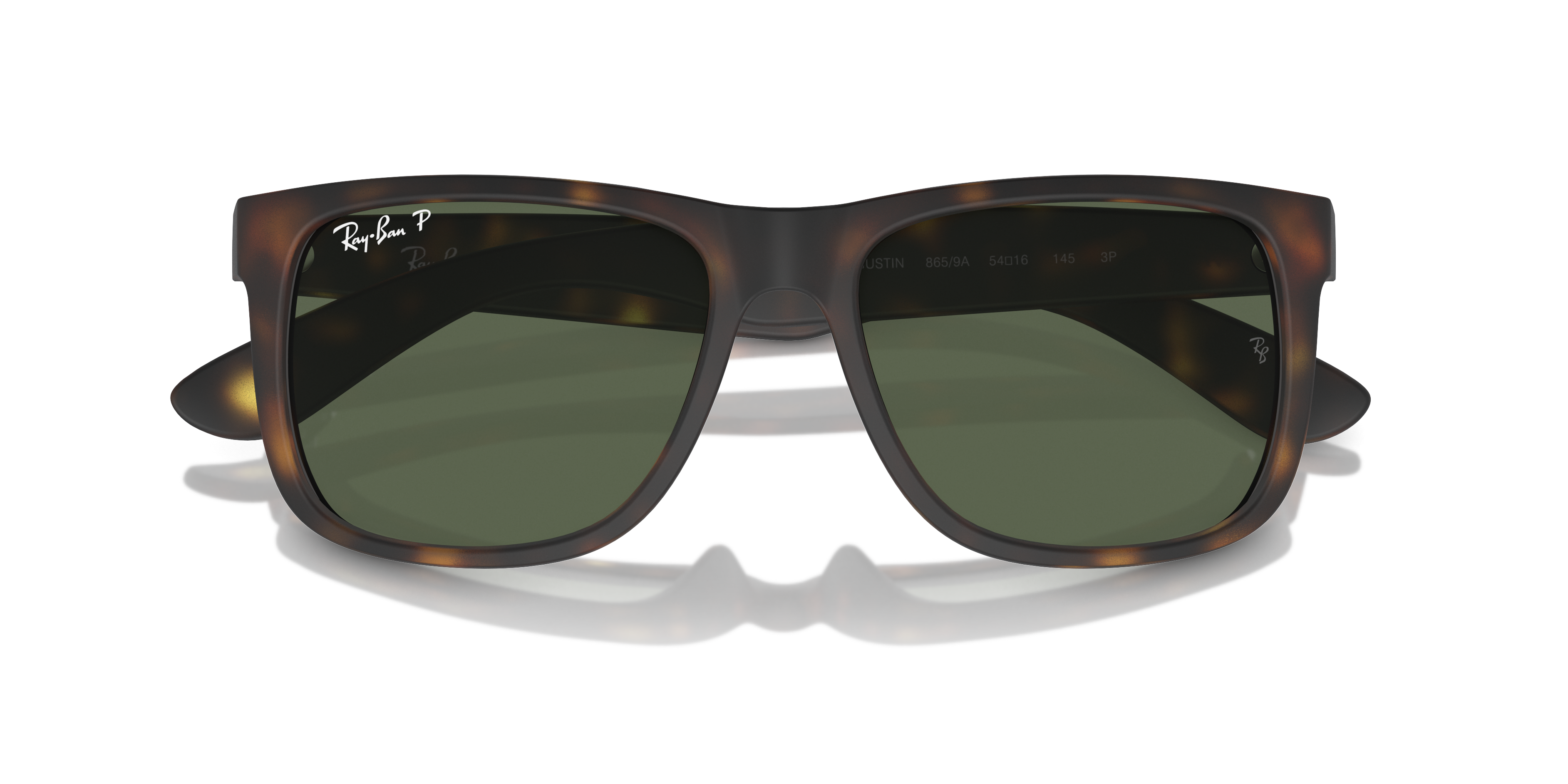 Occhiali da sole Ray-Ban Justin 0RB4165 da uomo, colore Opal Grey, montatura grigia opaca e lenti scure, su sfondo chiaro.