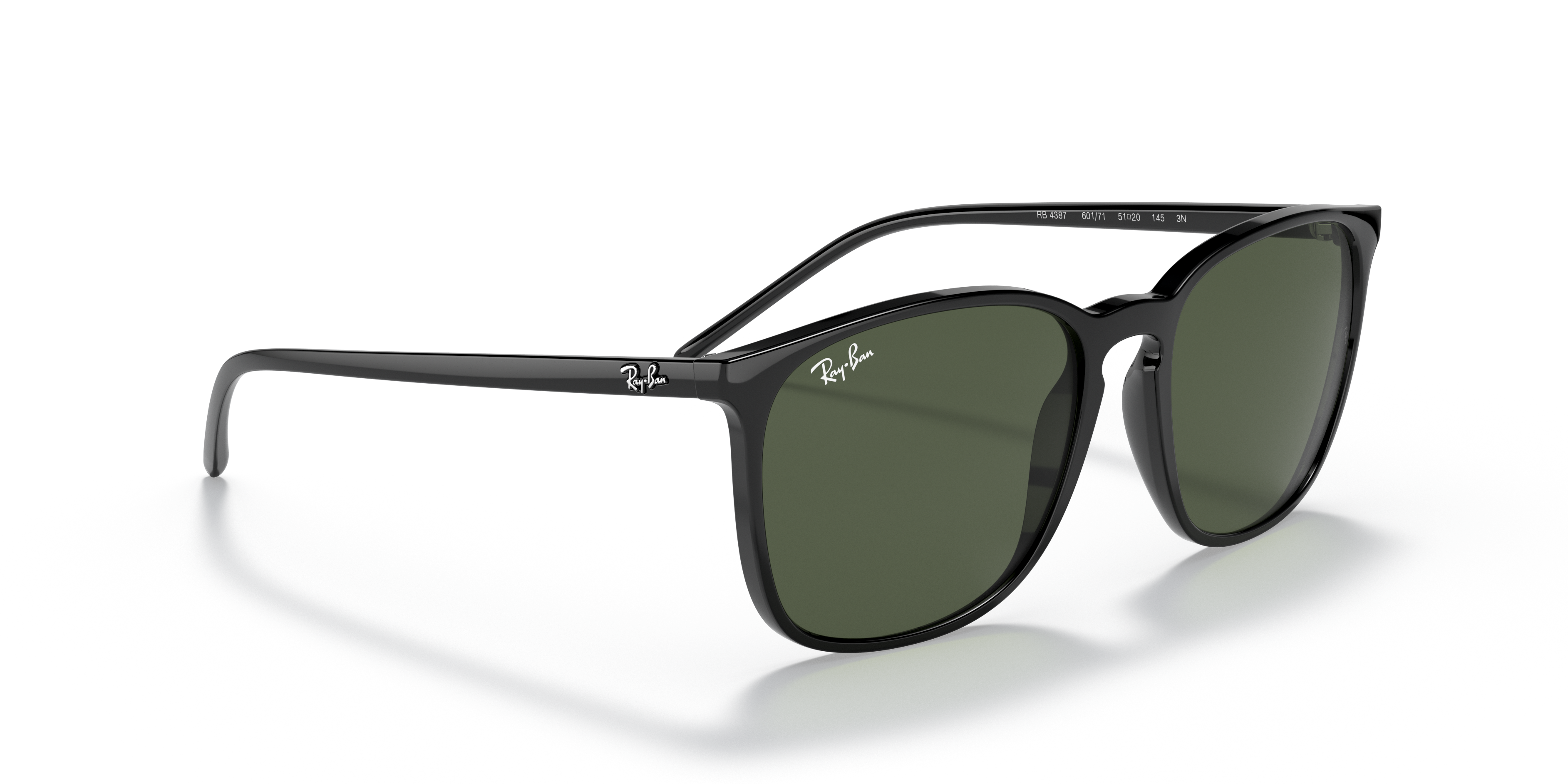UNISEX SUNGLASSES RAY-BAN RB 4387F - 901/71 BLACK 