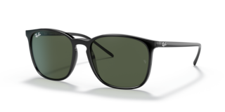 Occhiali da sole Ray-Ban RB4387 neri unisex visti frontalmente su sfondo bianco, modello 0RB4387
