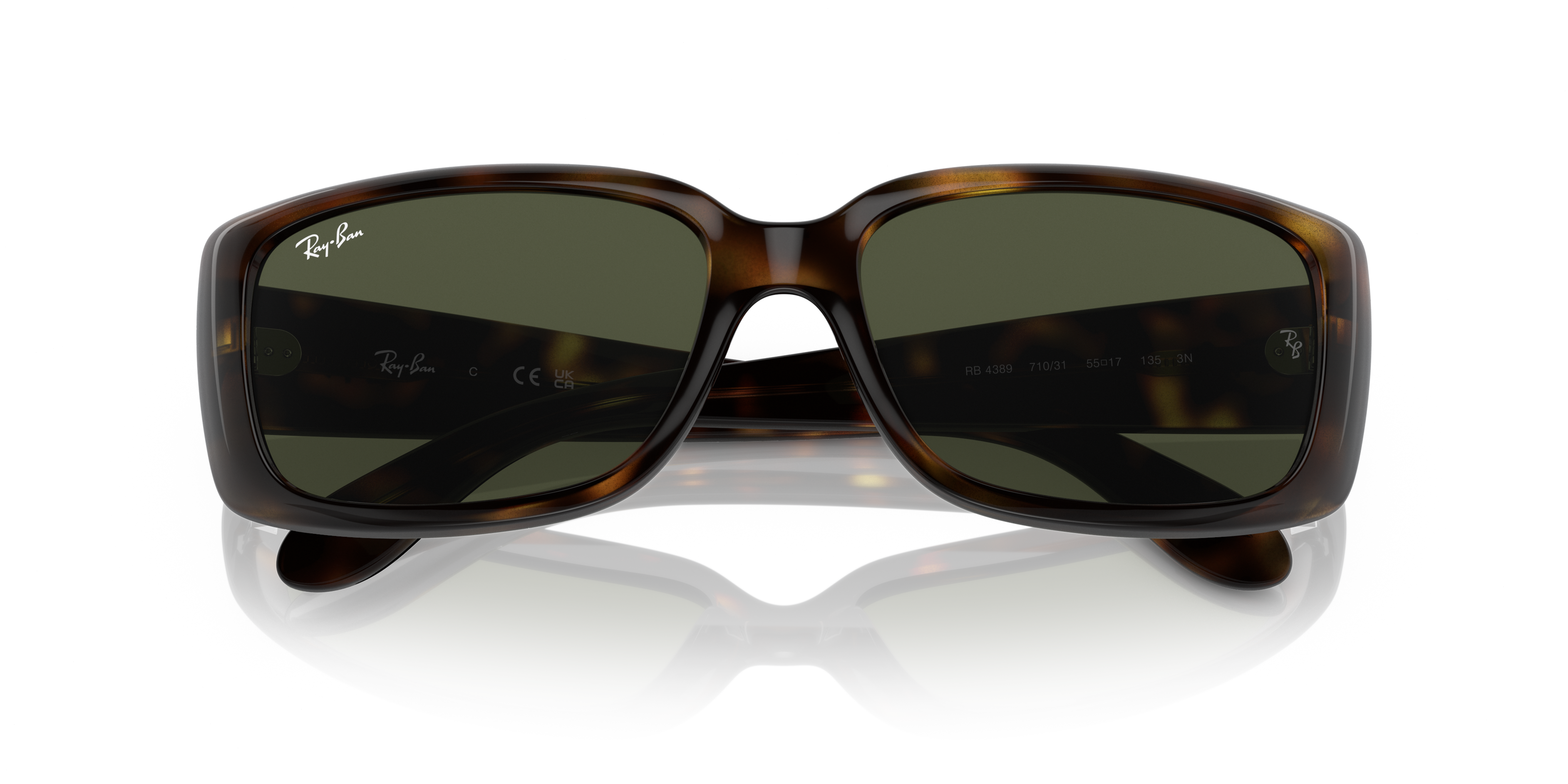 WOMEN'S SUNGLASSES RAY-BAN RB 4389 - 601/71 BLACK SIZE 55 