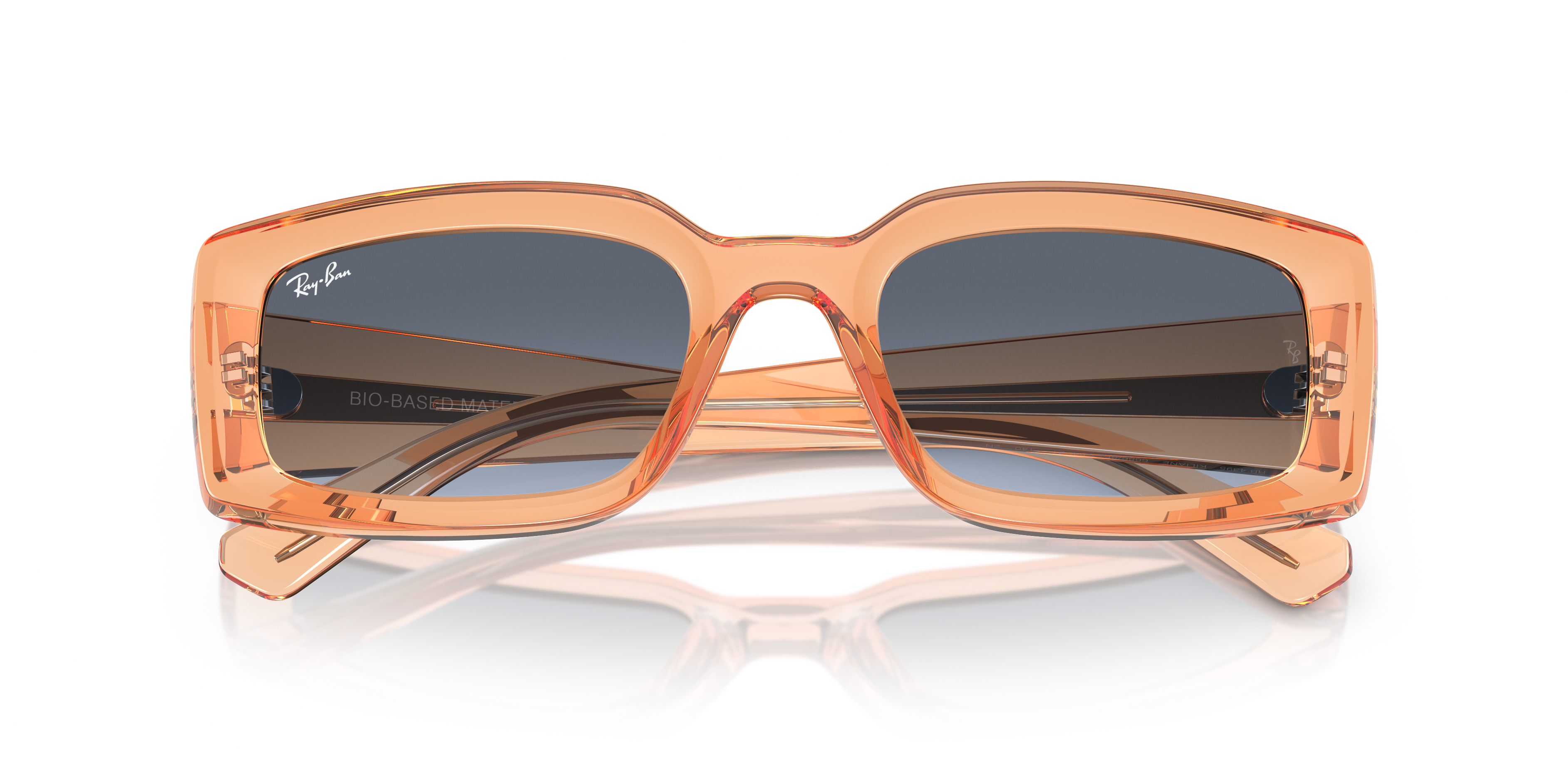 Occhiali da sole Ray-Ban Kiliane 0RB4395 neri unisex con lenti scure, mostrati frontalmente su sfondo chiaro