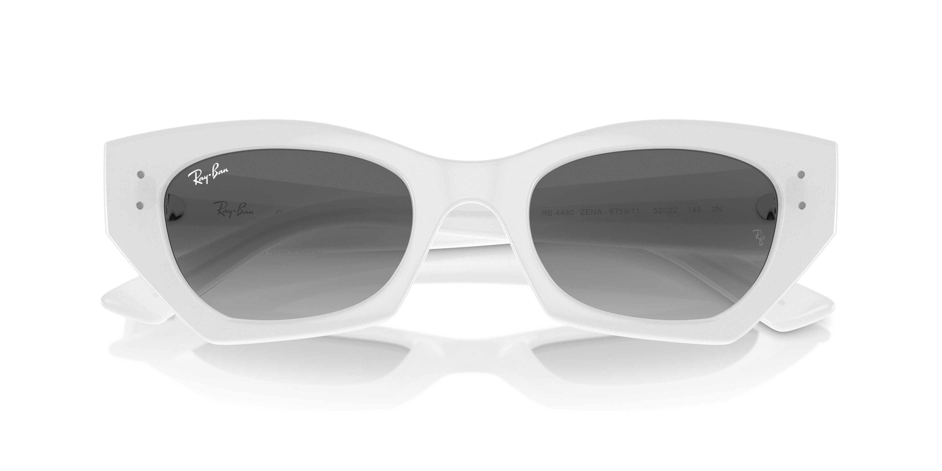 Occhiali da sole Ray-Ban Zena 0RB4430 Havana, montatura tartarugata marrone con lenti scure, in primo piano.