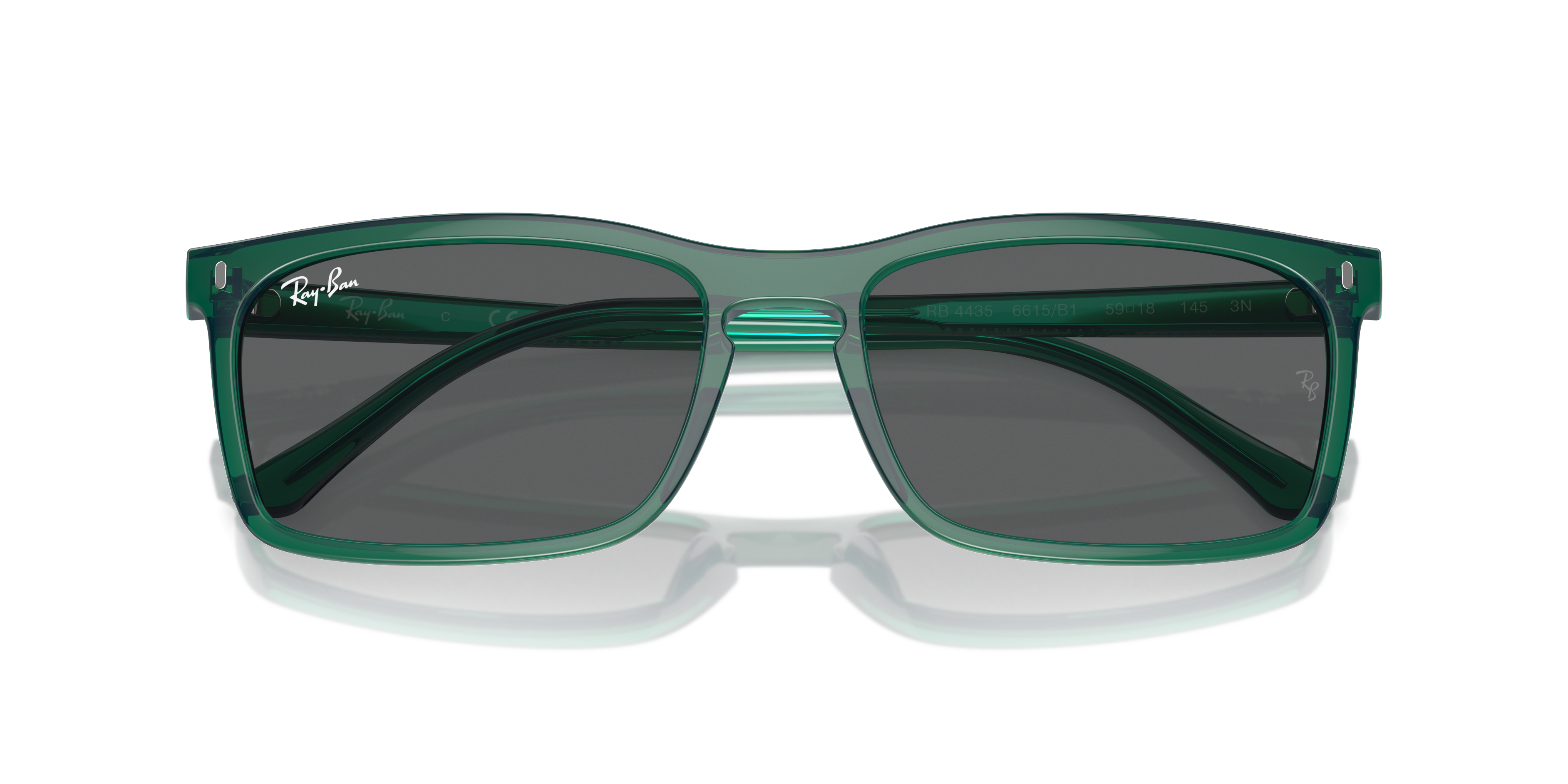 Occhiali da sole Ray-Ban RB4435 Havana unisex, montatura squadrata in acetato marrone tartarugato su sfondo neutro.