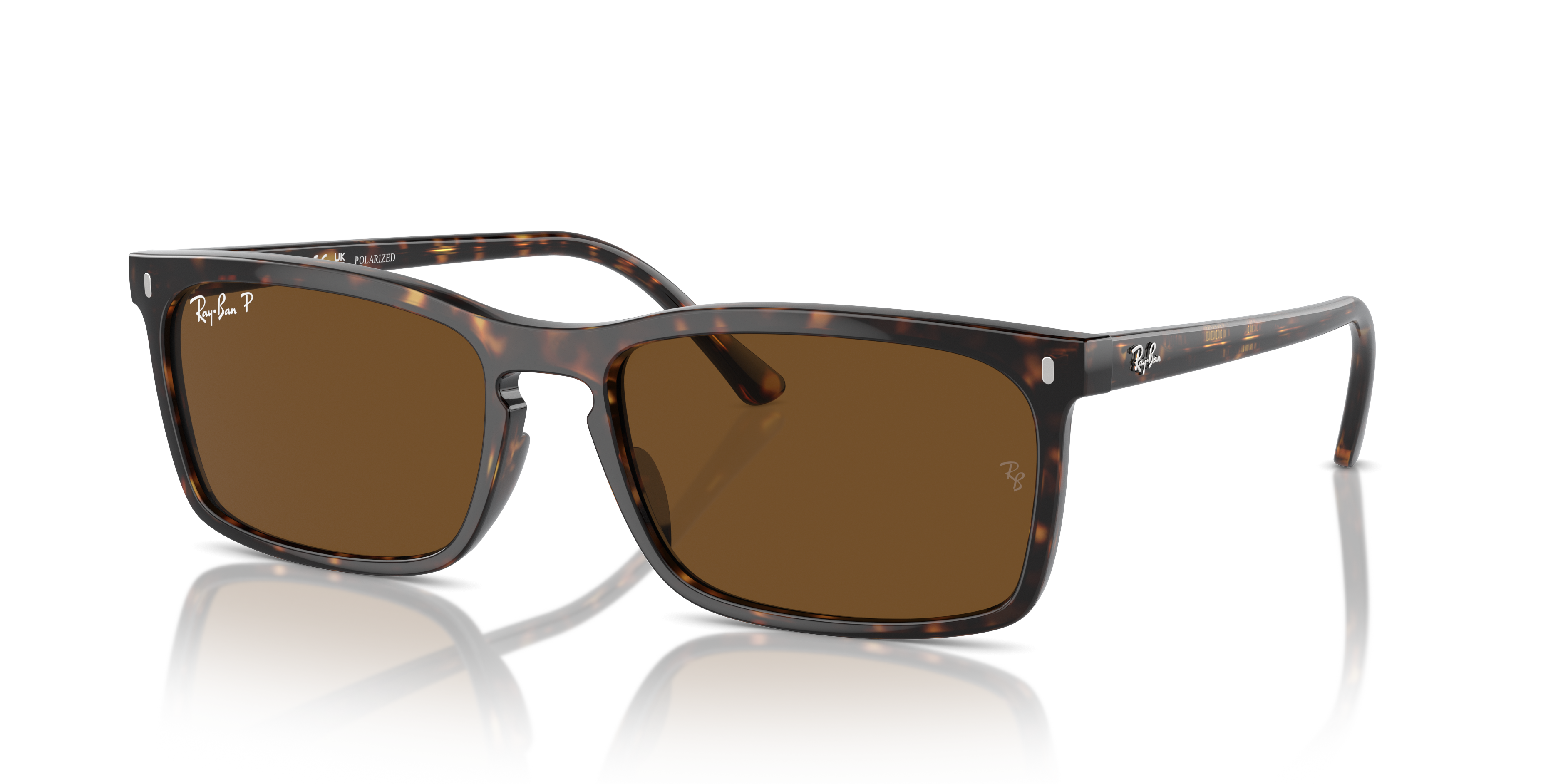 Occhiali da sole Ray-Ban RB4435 Havana unisex, montatura squadrata in acetato marrone tartarugato su sfondo neutro.