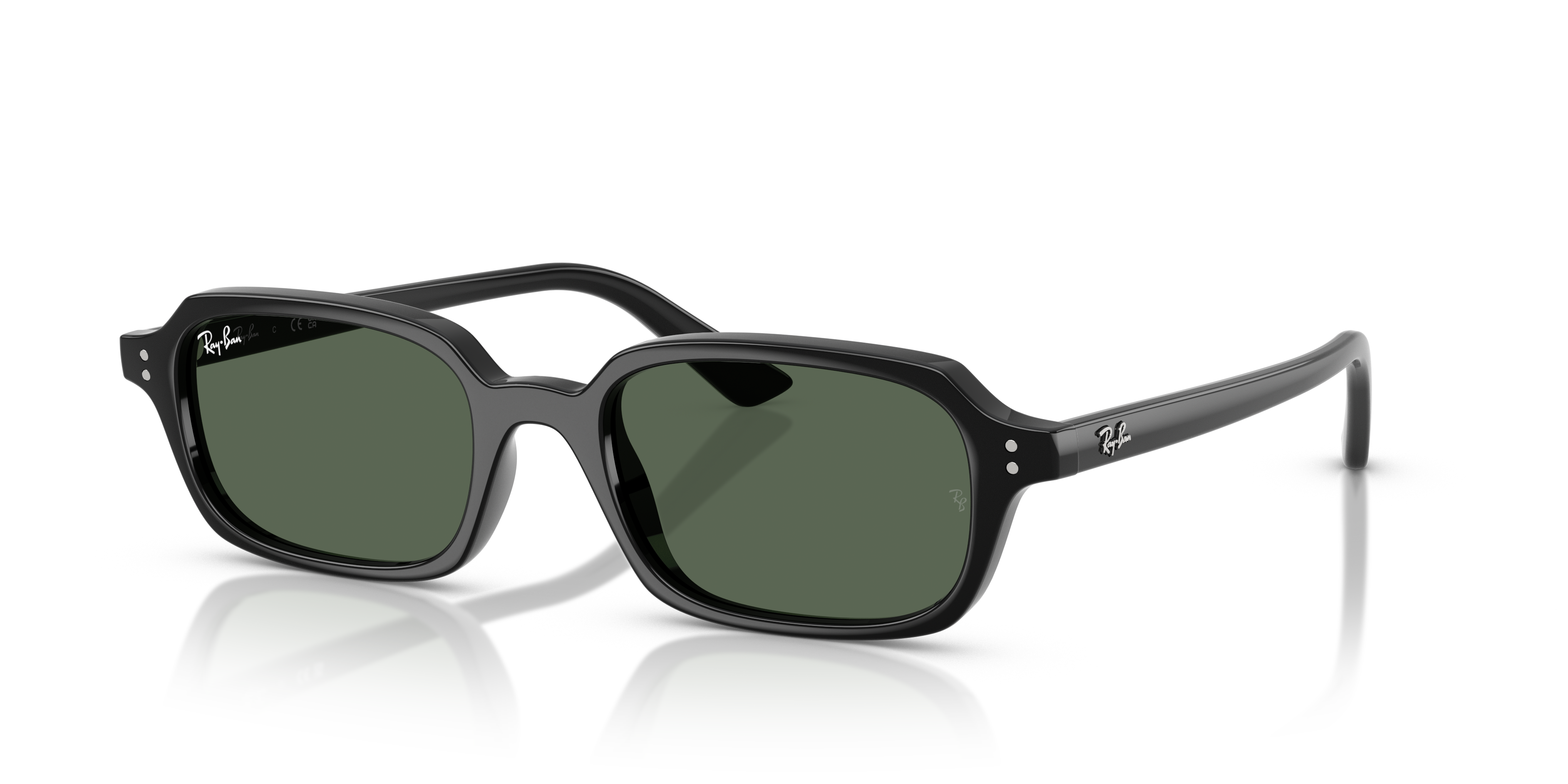 Occhiali da sole Ray-Ban Zuri 0RB4455 neri, modello unisex, montatura in acetato lucido con lenti scure, mostrati frontalment