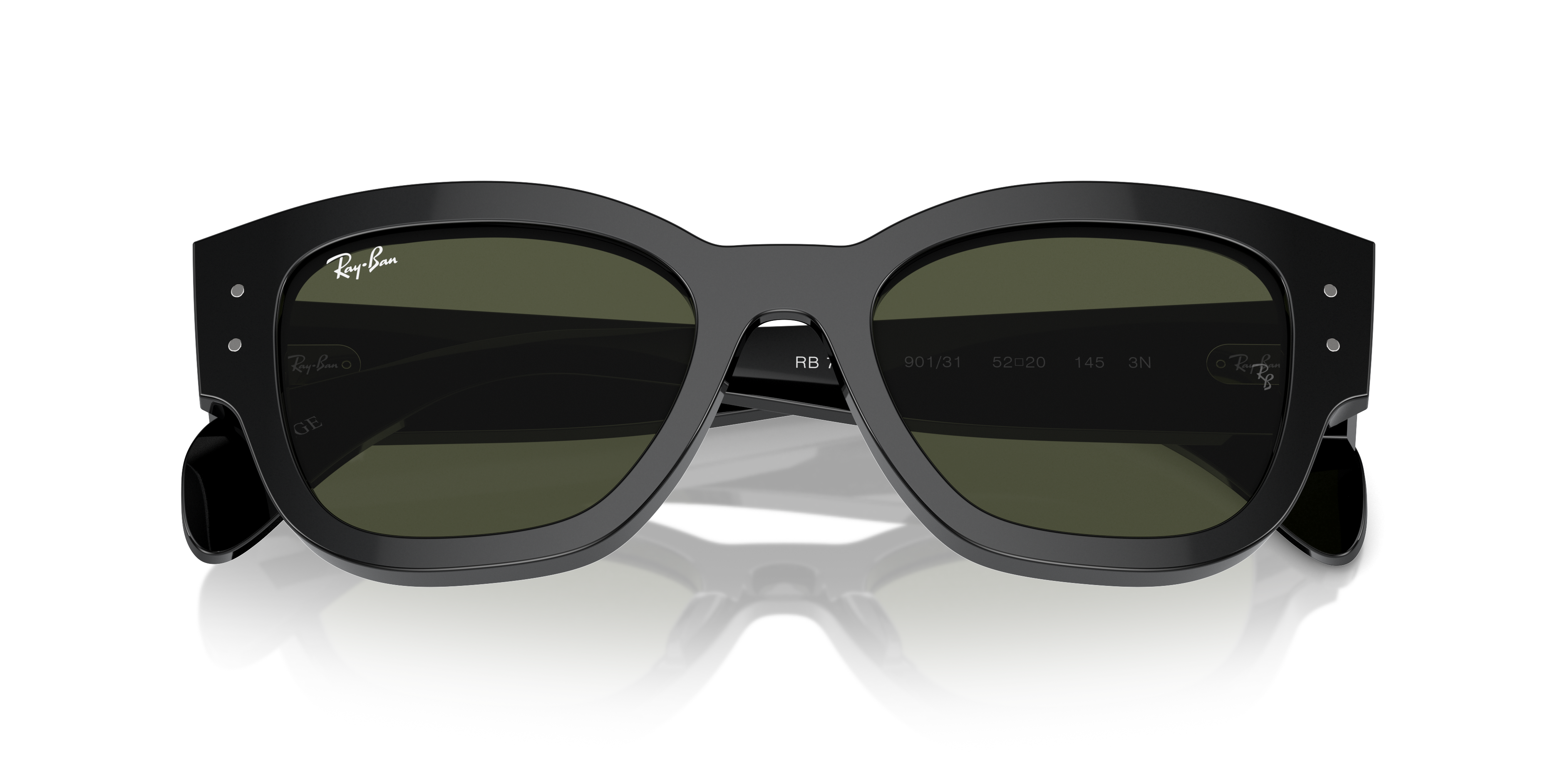 Occhiali da sole Ray-Ban Jorge 0RB7681S in colore Havana Grigio Blu, visti di fronte, su sfondo neutro.