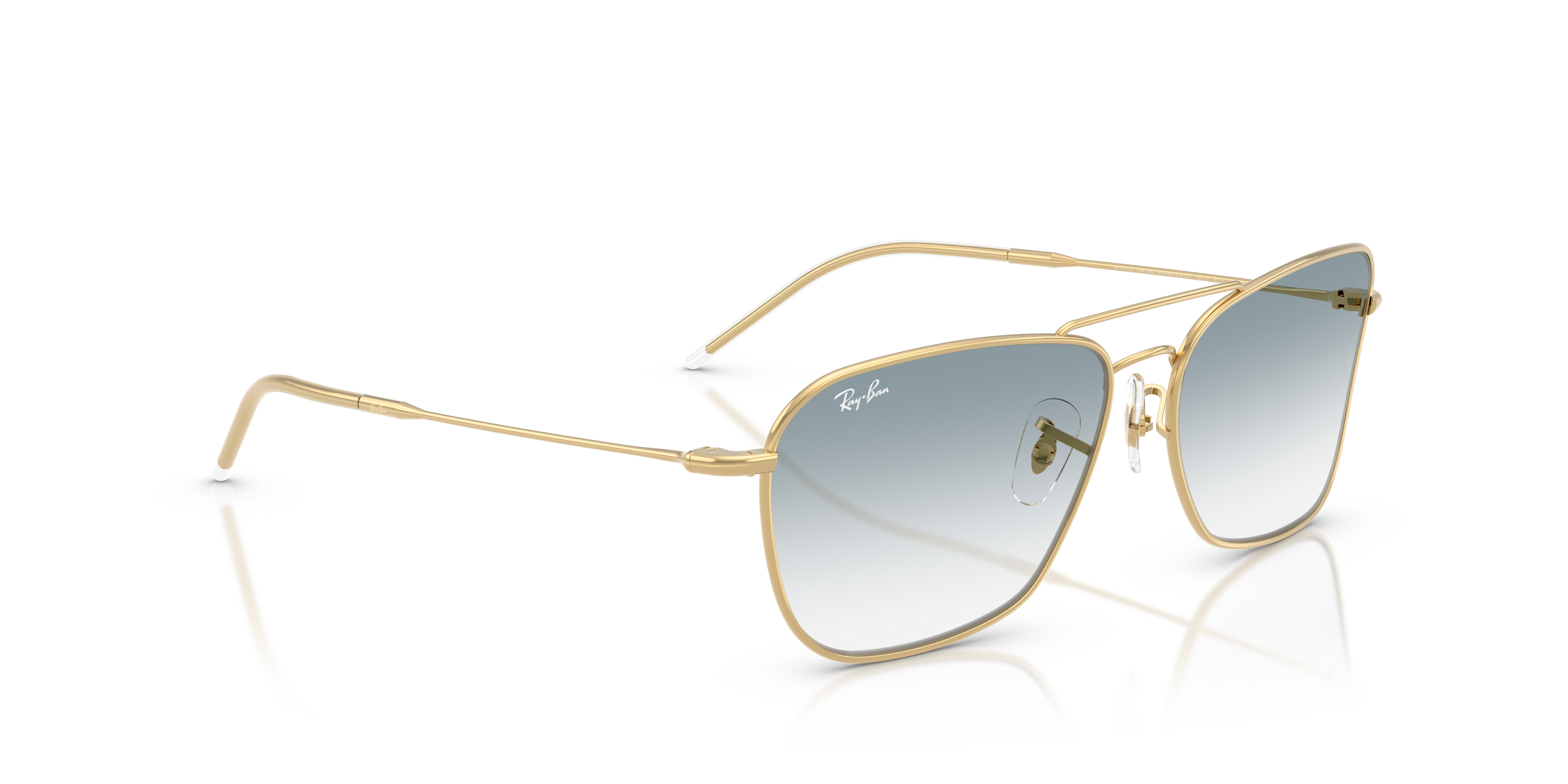 Occhiali da Sole Ray-Ban Caravan Reverse Arista Gold Originali