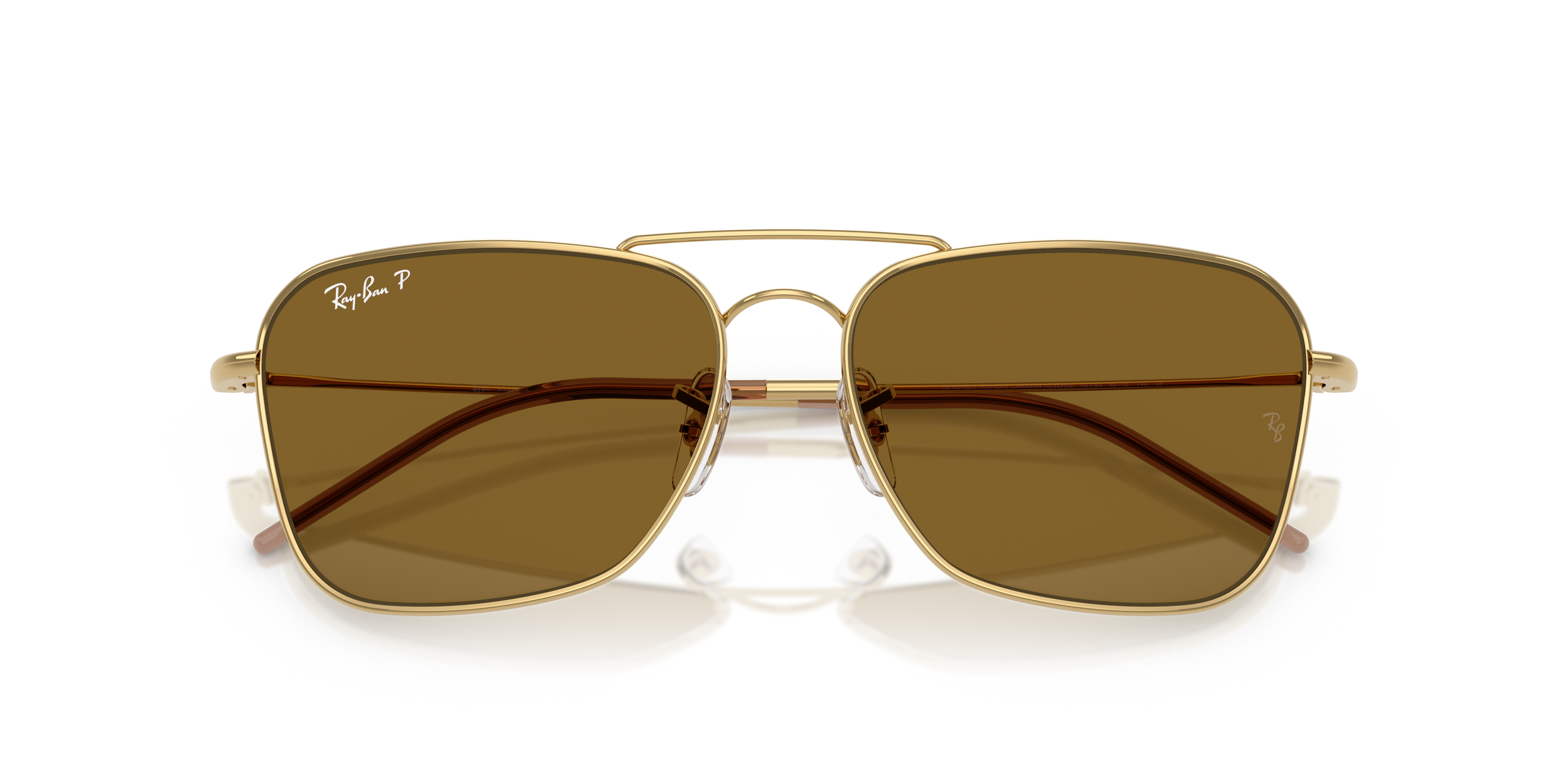 Occhiali da Sole Ray-Ban Caravan Reverse Arista Gold Originali