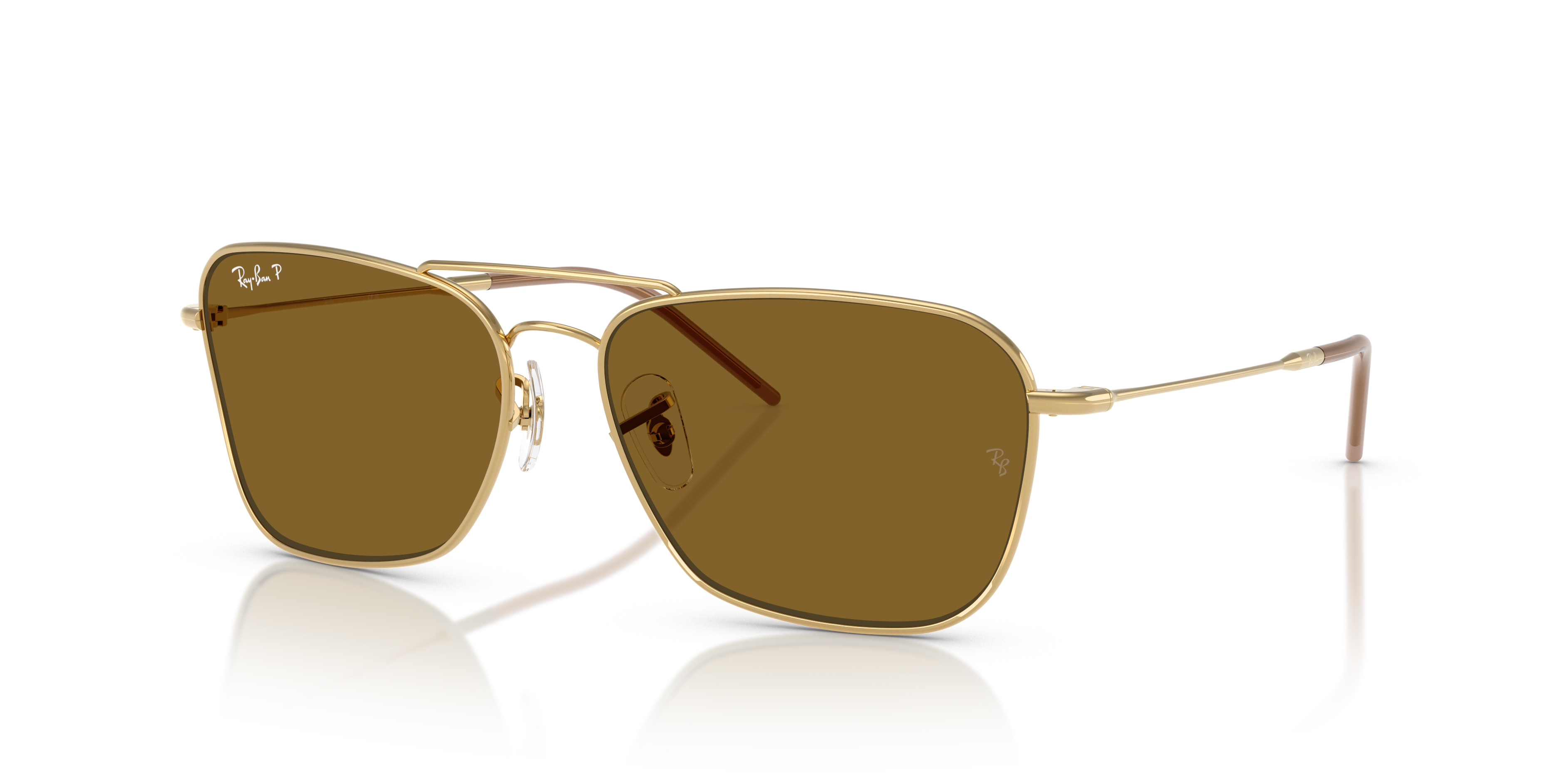 Occhiali da Sole Ray-Ban Caravan Reverse Arista Gold Originali