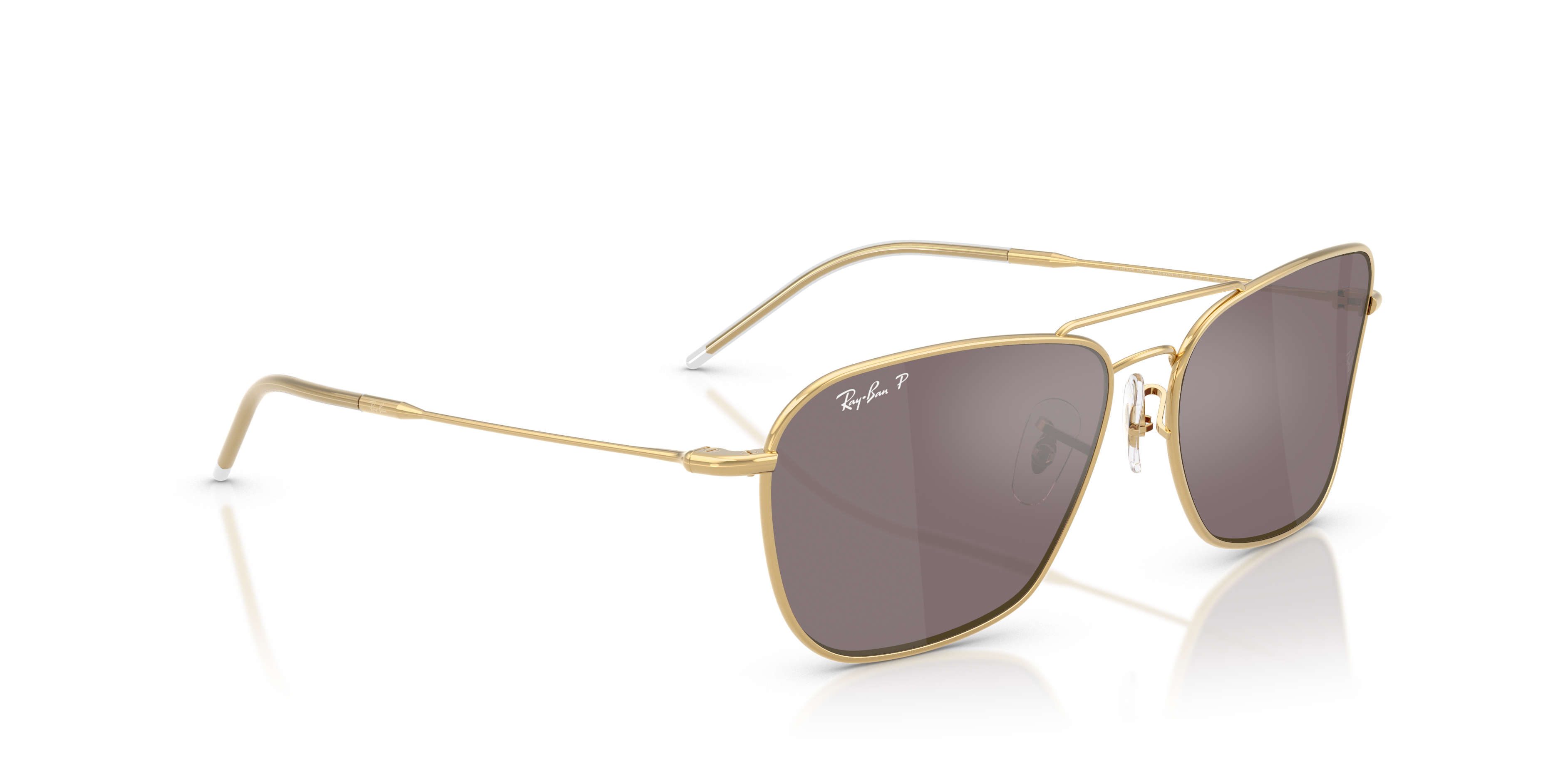 Occhiali da Sole Ray-Ban Caravan Reverse Arista Gold Originali