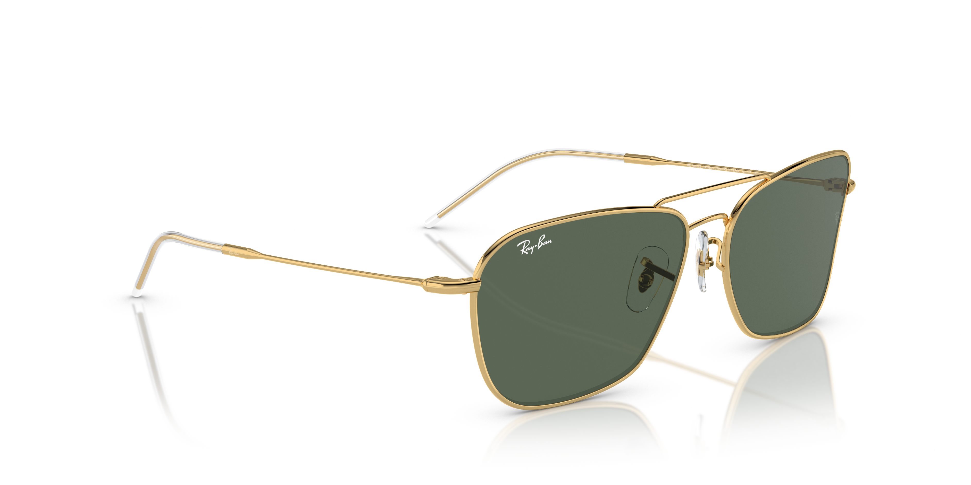 Occhiali da Sole Ray-Ban Caravan Reverse Arista Gold Originali