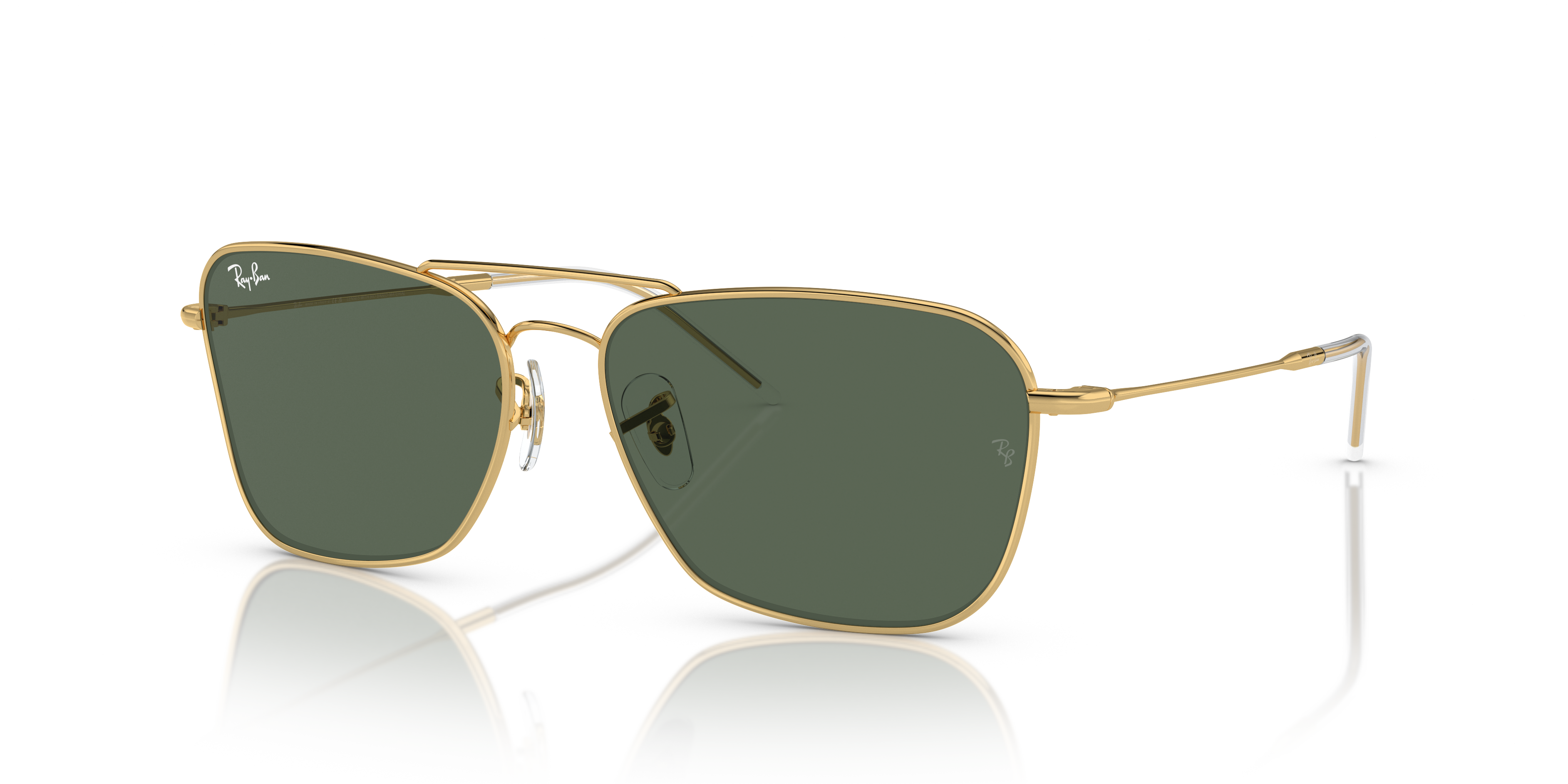Occhiali da Sole Ray-Ban Caravan Reverse Arista Gold Originali