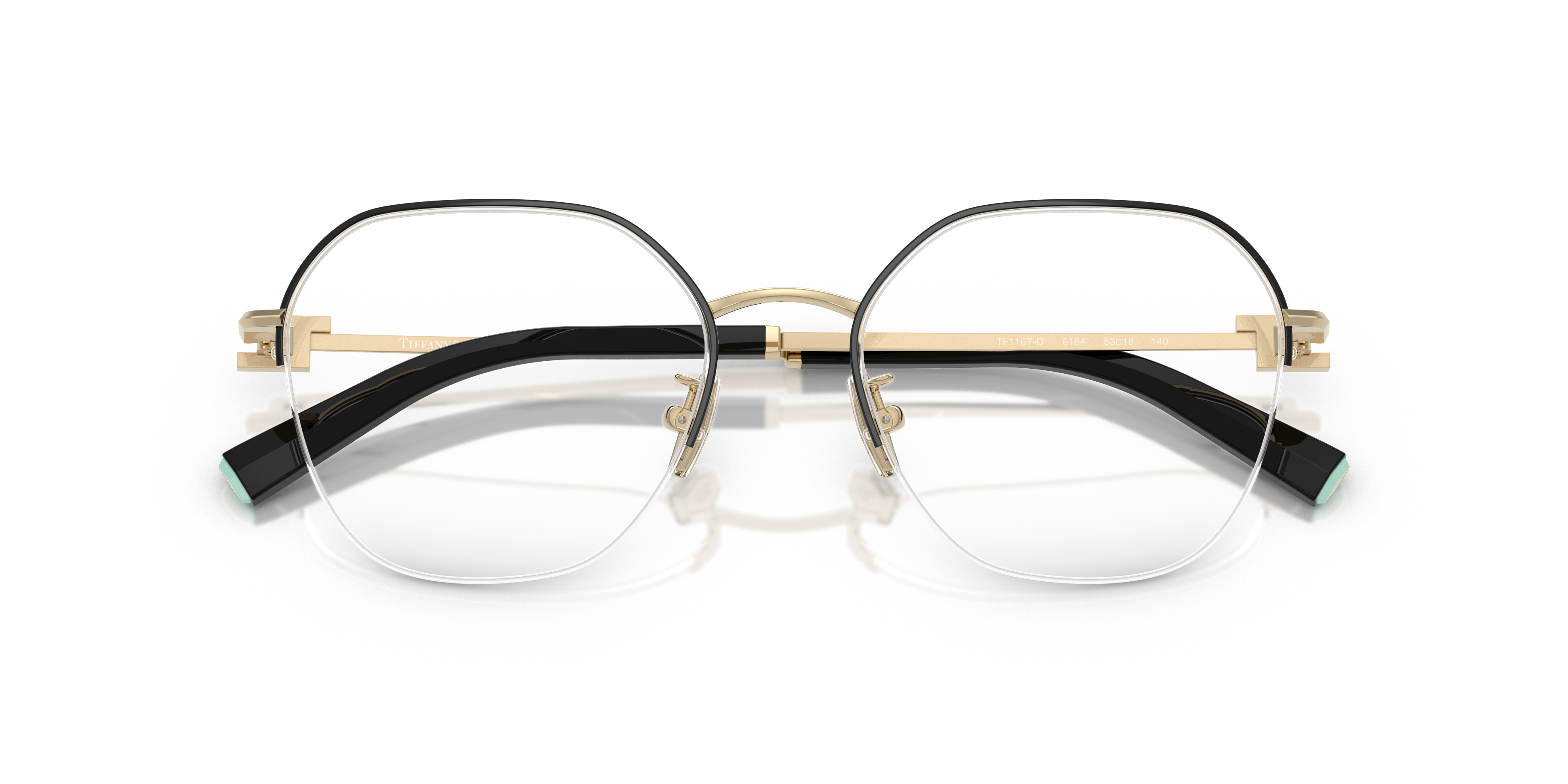 Occhiali da sole Tiffany & Co. TF1167D Pale Gold da donna, montatura a farfalla con lenti marroni e dettagli iconici sulle as