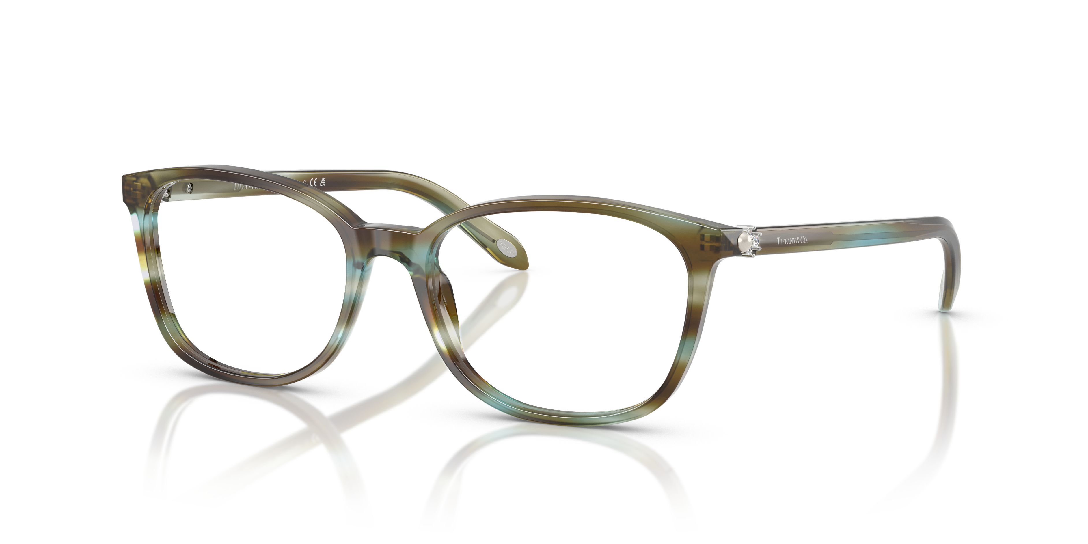 Occhiali da sole da donna Tiffany & Co. modello 0TF2109HB in colore Ocean Turquoise con montatura in acetato e lenti scure, m