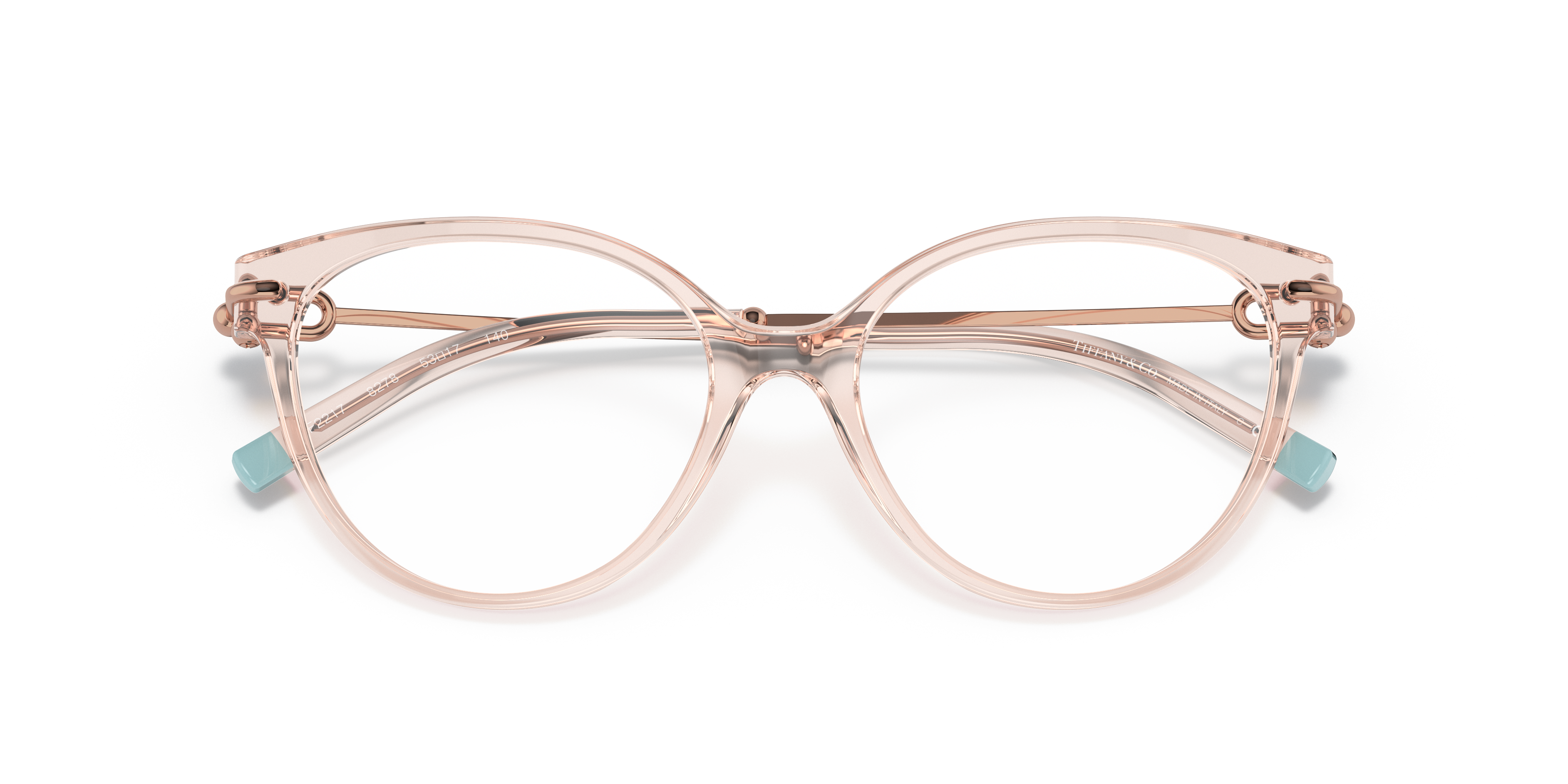 Occhiali da sole Tiffany & Co. modello TF2217 da donna di colore Havana con lenti scure, su fondo chiaro.