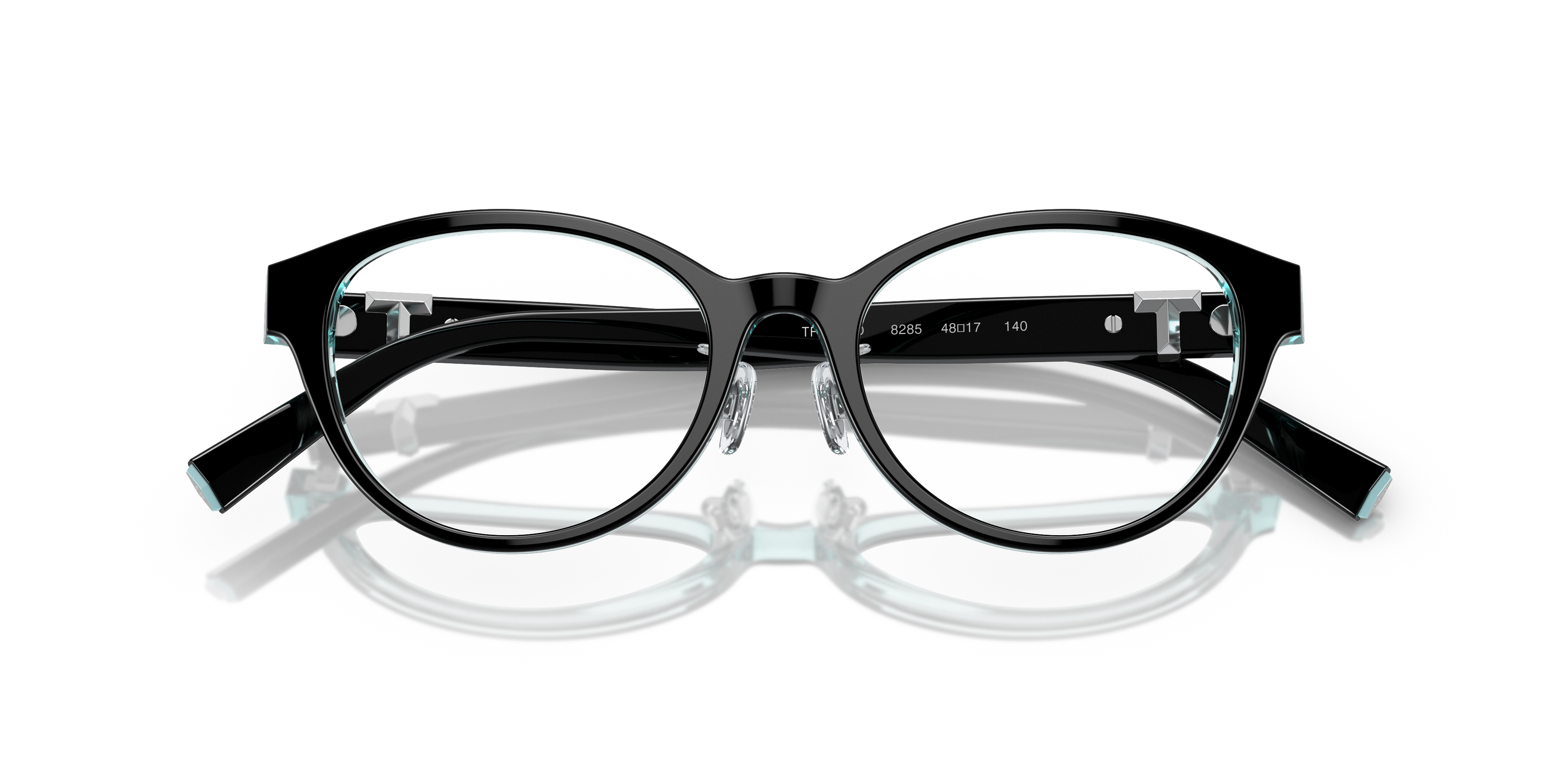 Occhiali da sole donna Tiffany & Co. modello TF2236D colore Havana con lenti scure, mostrati frontalmente su sfondo chiaro.