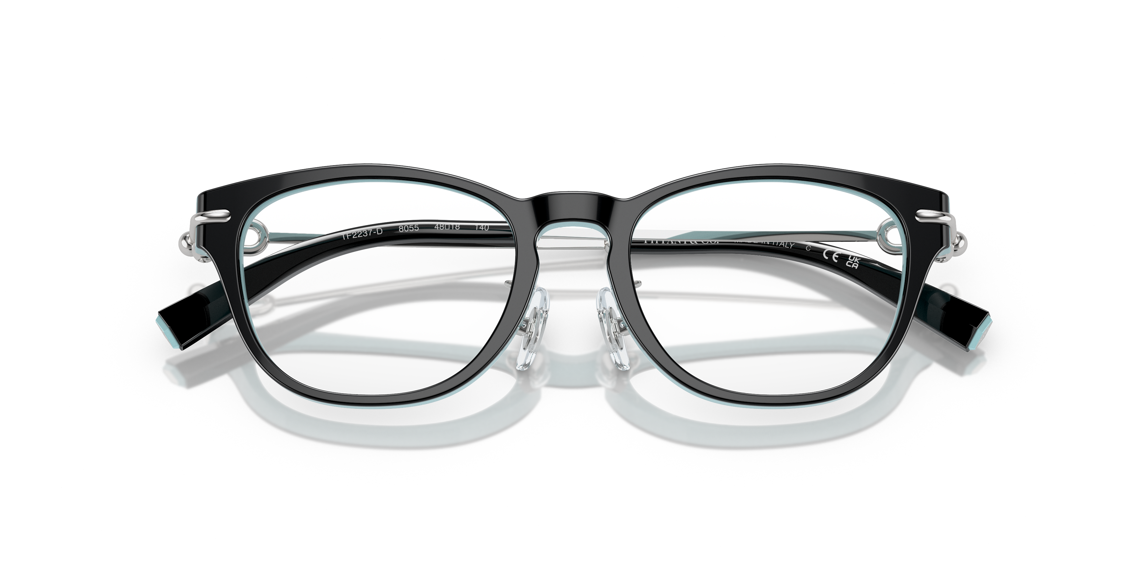 Occhiali da sole Tiffany TF2237D da donna in acetato colore Havana con lenti grigio sfumato e dettagli iconici sul lato