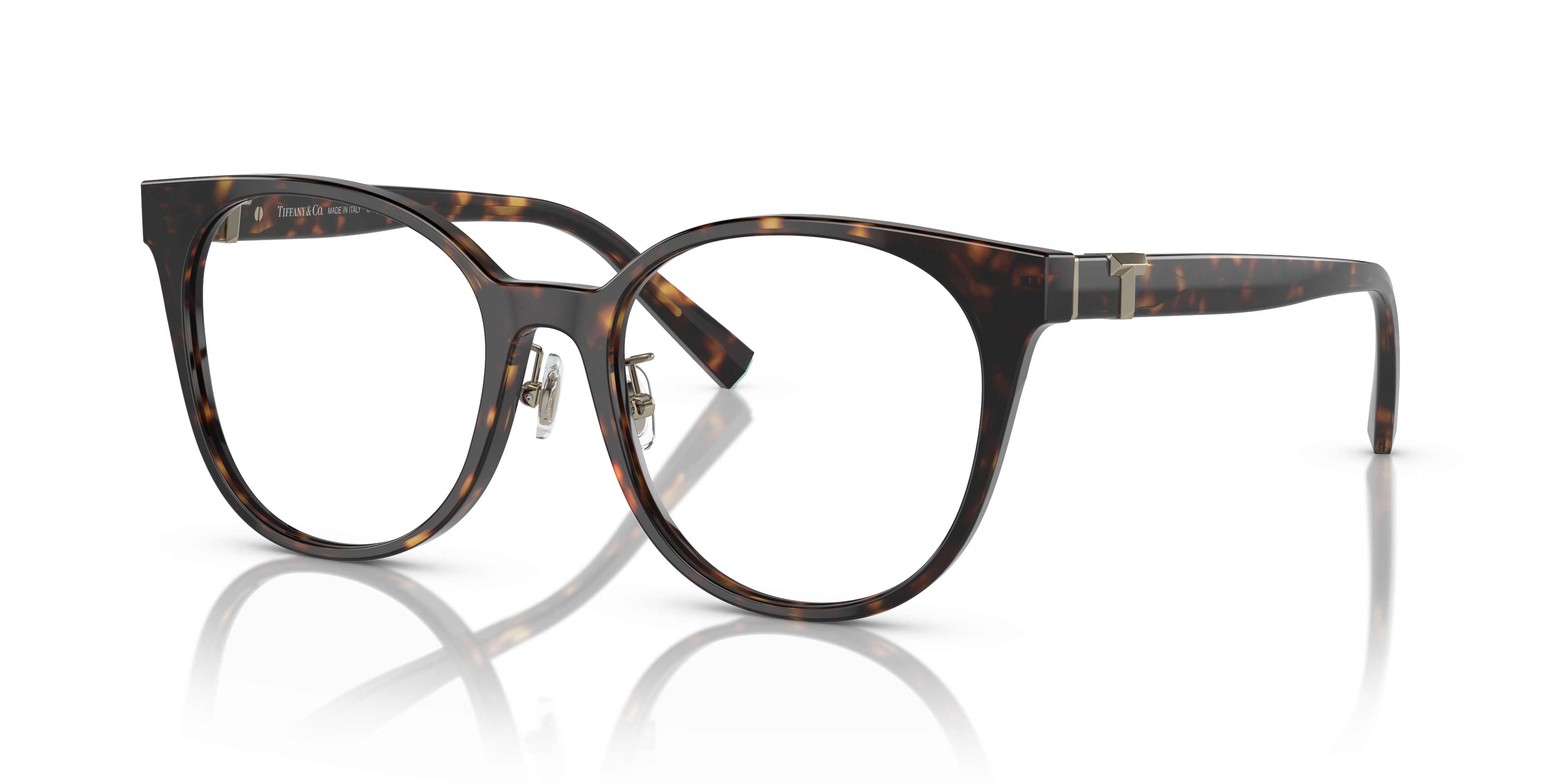 Occhiali da sole da donna Tiffany TF2238D di colore Havana con lenti marroni, montatura cat-eye in acetato e dettagli argento
