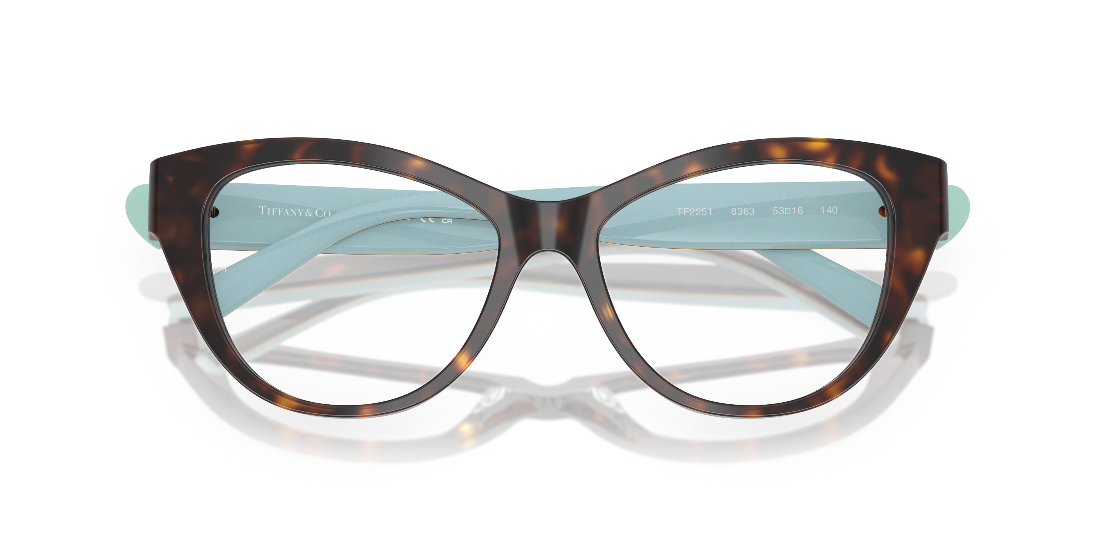 Occhiali da sole Tiffany & Co. modello TF2251 neri lucidi da donna, con lenti grigio sfumato e dettagli azzurri sulle aste, s