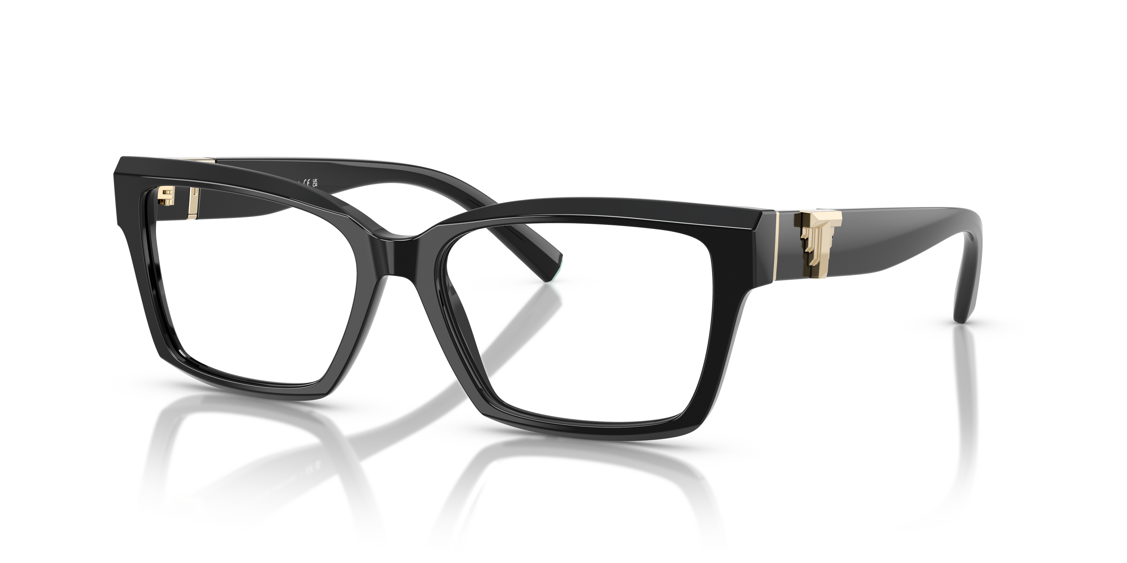 Occhiali da sole donna Tiffany TF2267 neri su sfondo neutro, mostrando la montatura in acetato lucido e le lenti scure.