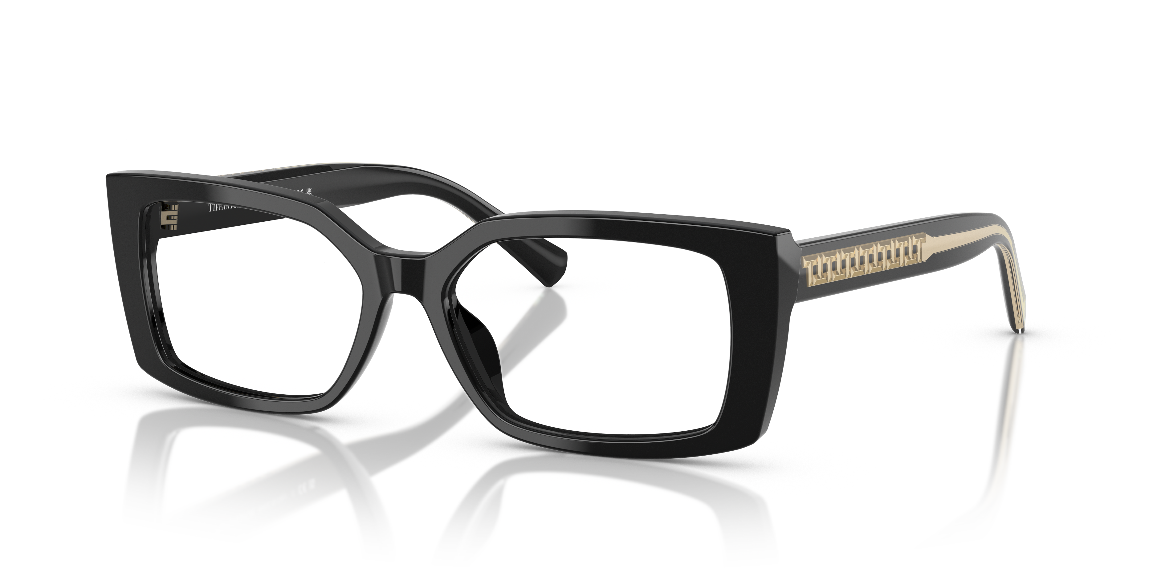 Occhiali da sole Tiffany & Co. modello TF2269U neri da donna, mostrati frontalmente con montatura cat-eye e lenti scure.