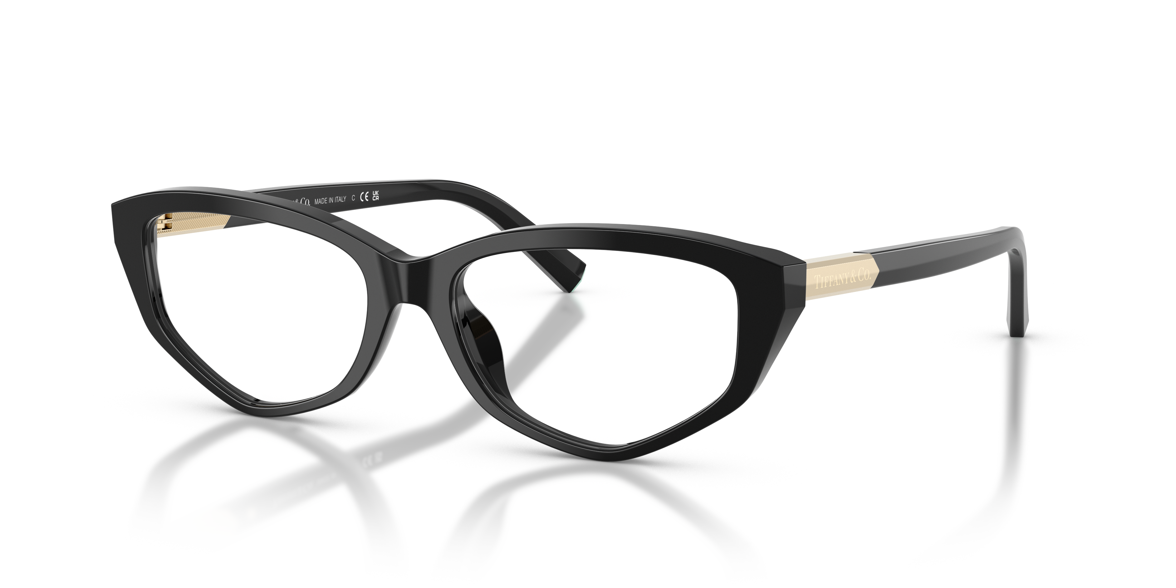 Occhiali da sole Tiffany & Co. modello 0TF2276 neri per donna con lenti scure e aste decorate.