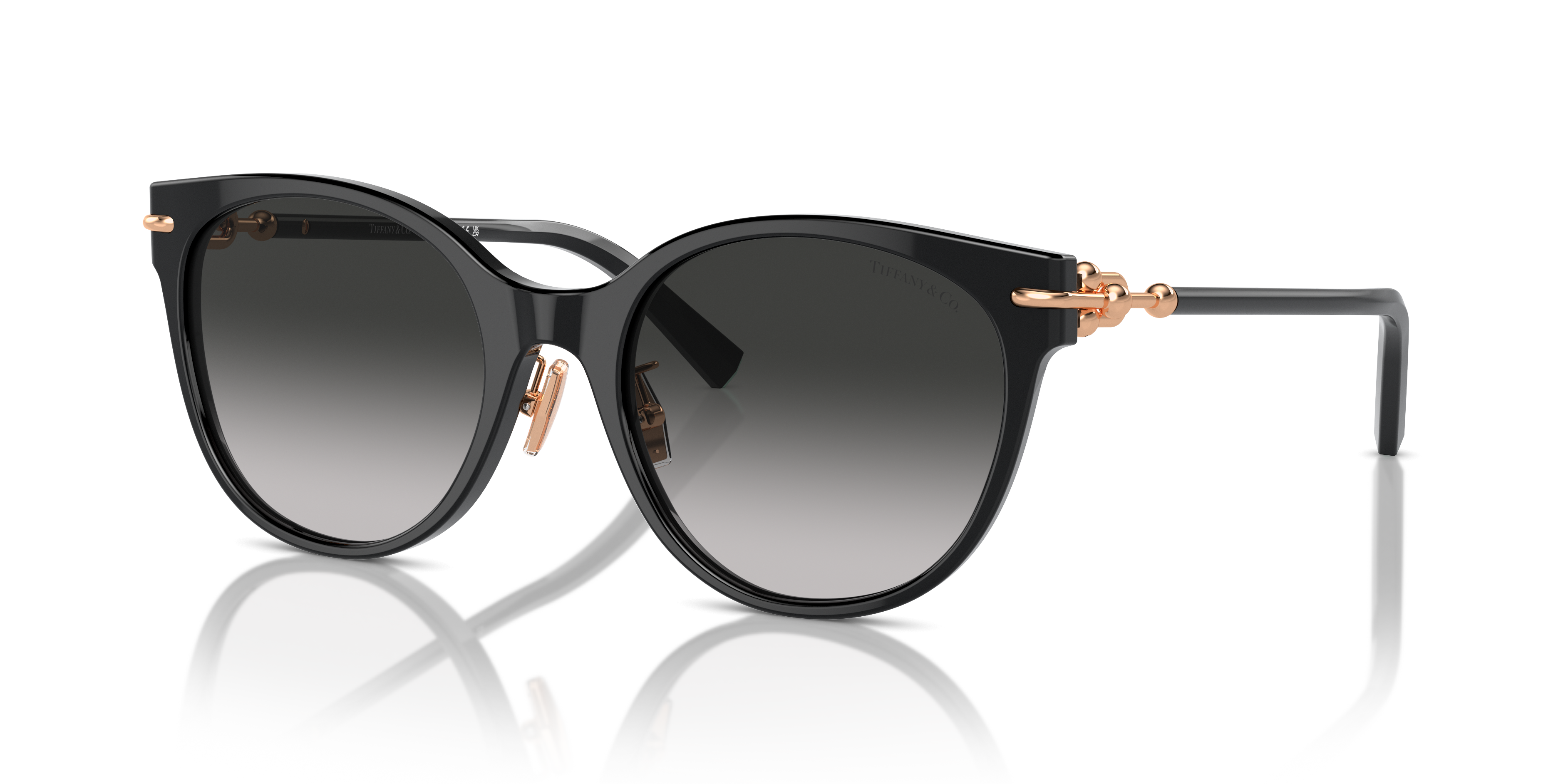Occhiali da sole Tiffany & Co TF4223D neri da donna con montatura a farfalla in acetato e lenti grigie