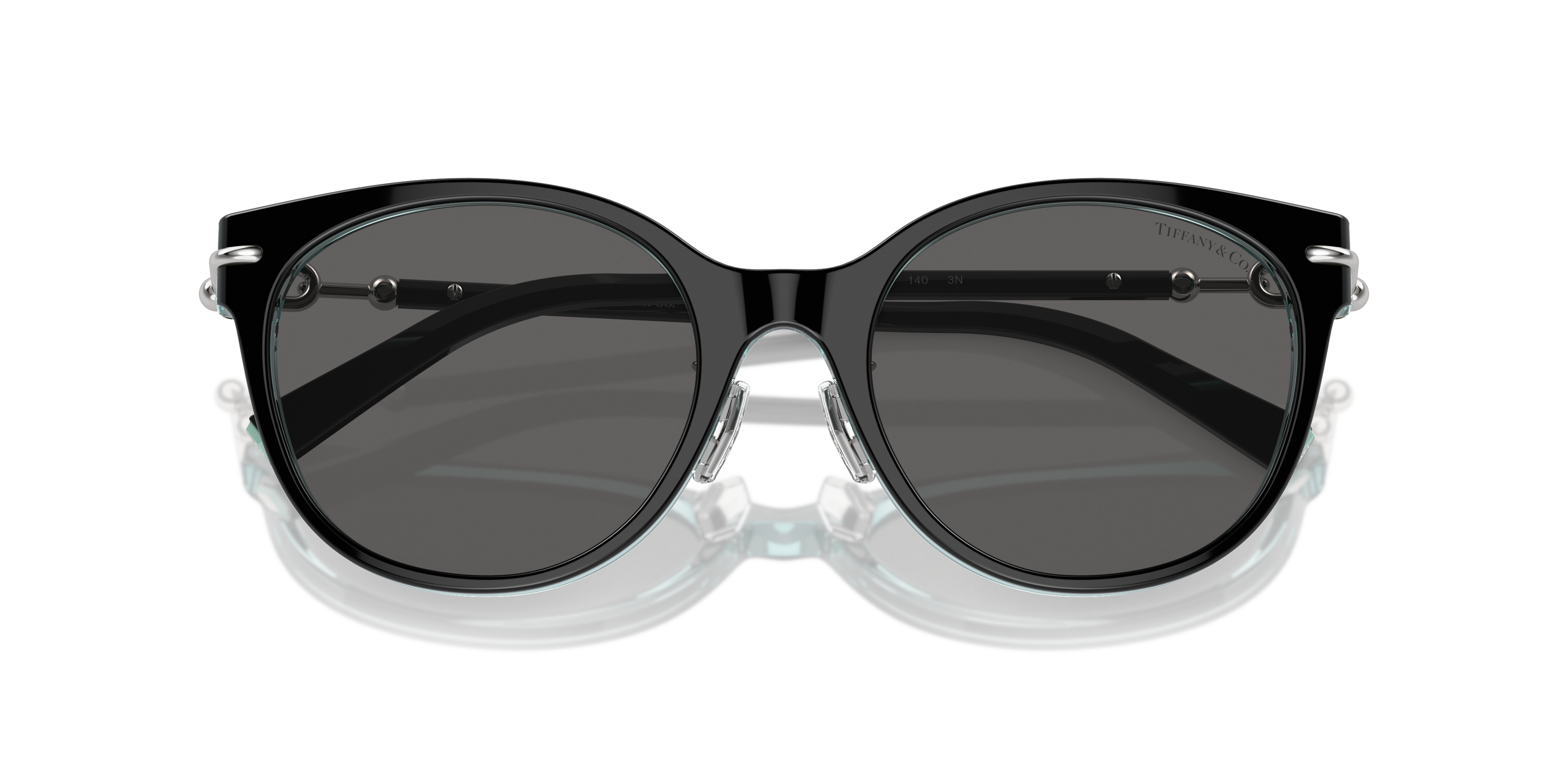 Occhiali da sole Tiffany & Co TF4223D neri da donna con montatura a farfalla in acetato e lenti grigie