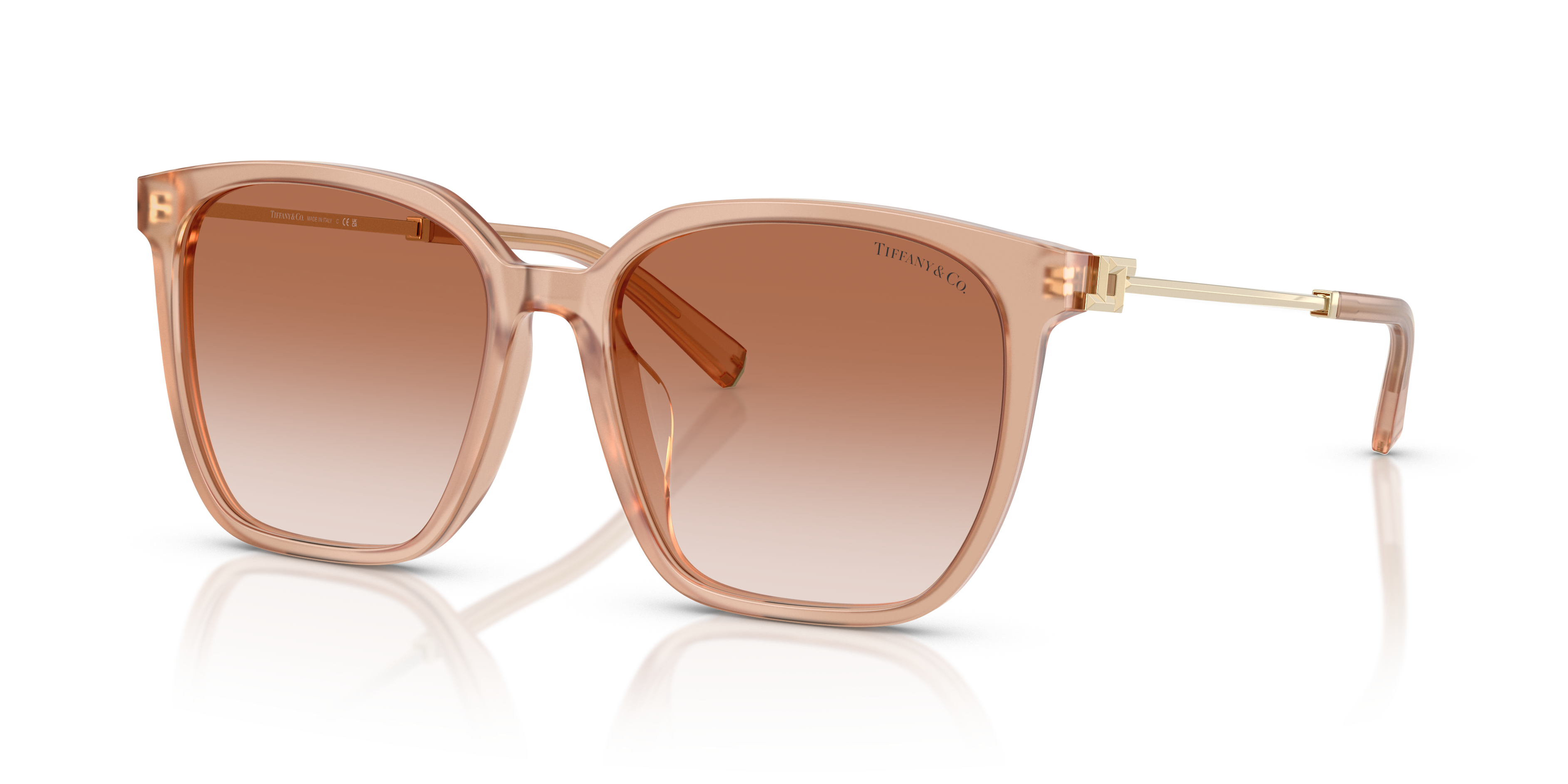 Occhiali da sole Tiffany TF4244D donna colore Opal Nude, con astuccio azzurro Tiffany