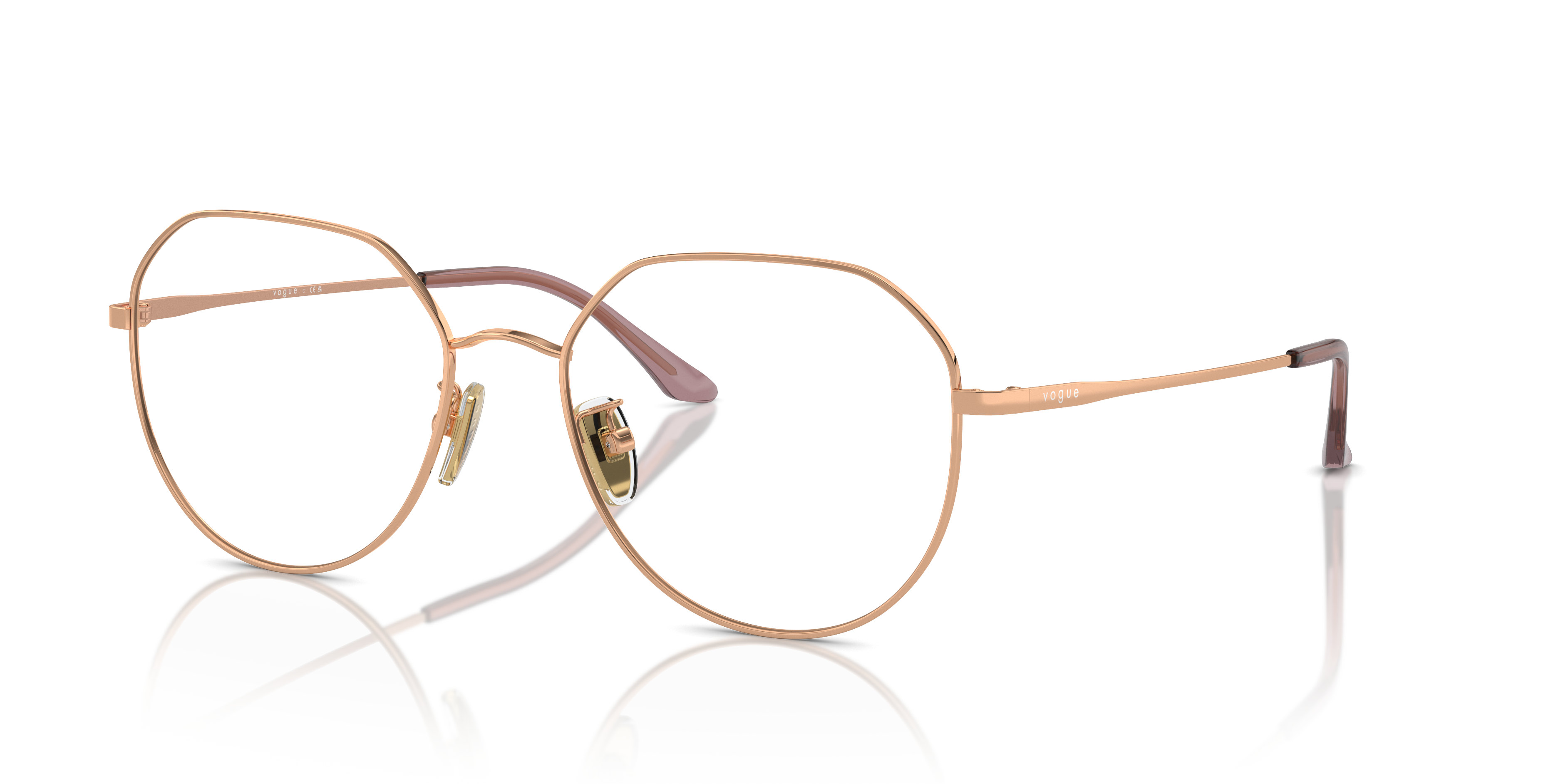 Occhiali da sole Vogue Eyewear VO4301D Rose Gold per donna, con montatura in metallo leggero e lenti protettive.