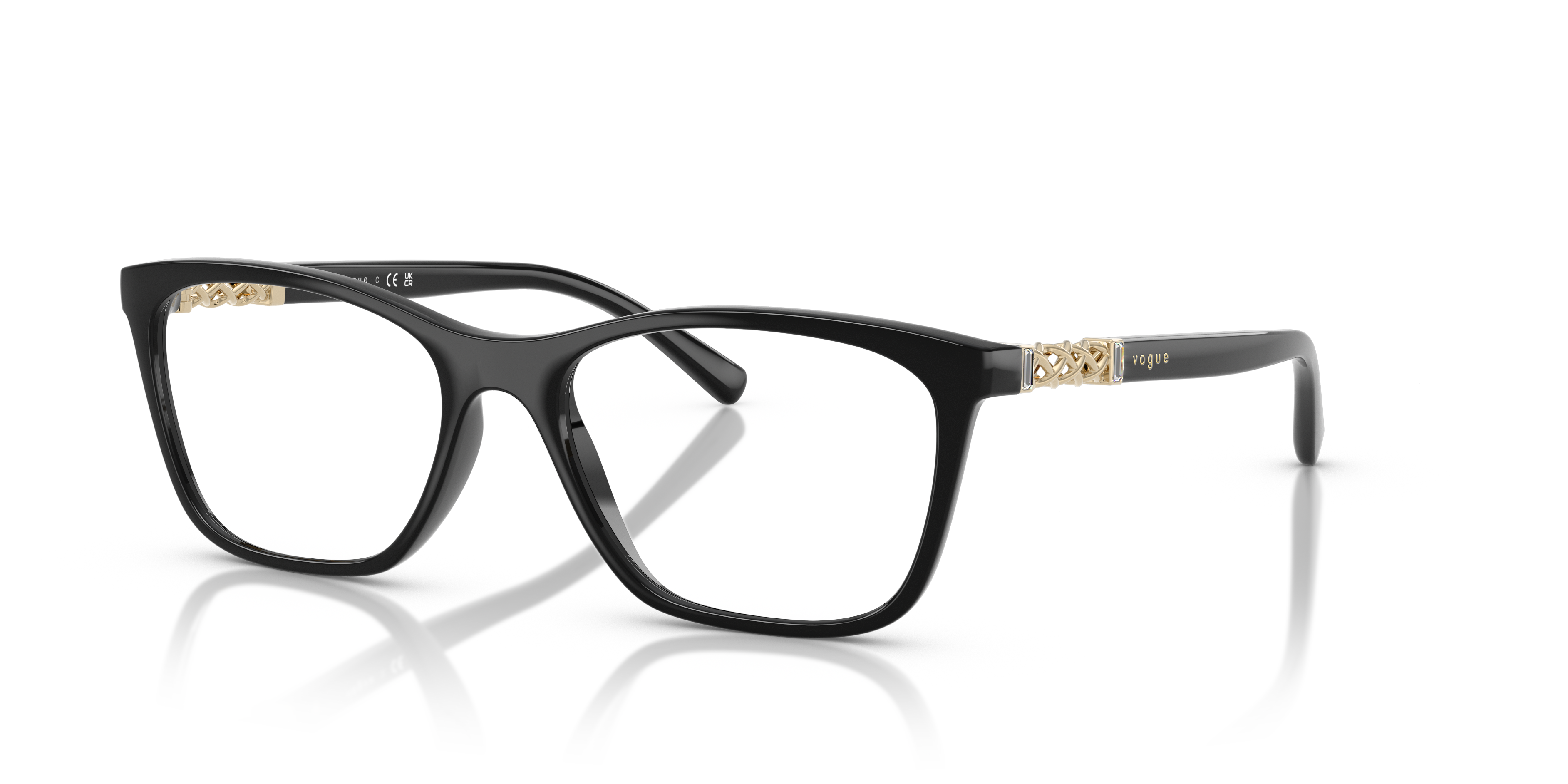Occhiali da sole neri Vogue Eyewear modello VO5632B da donna, montatura squadrata lucida